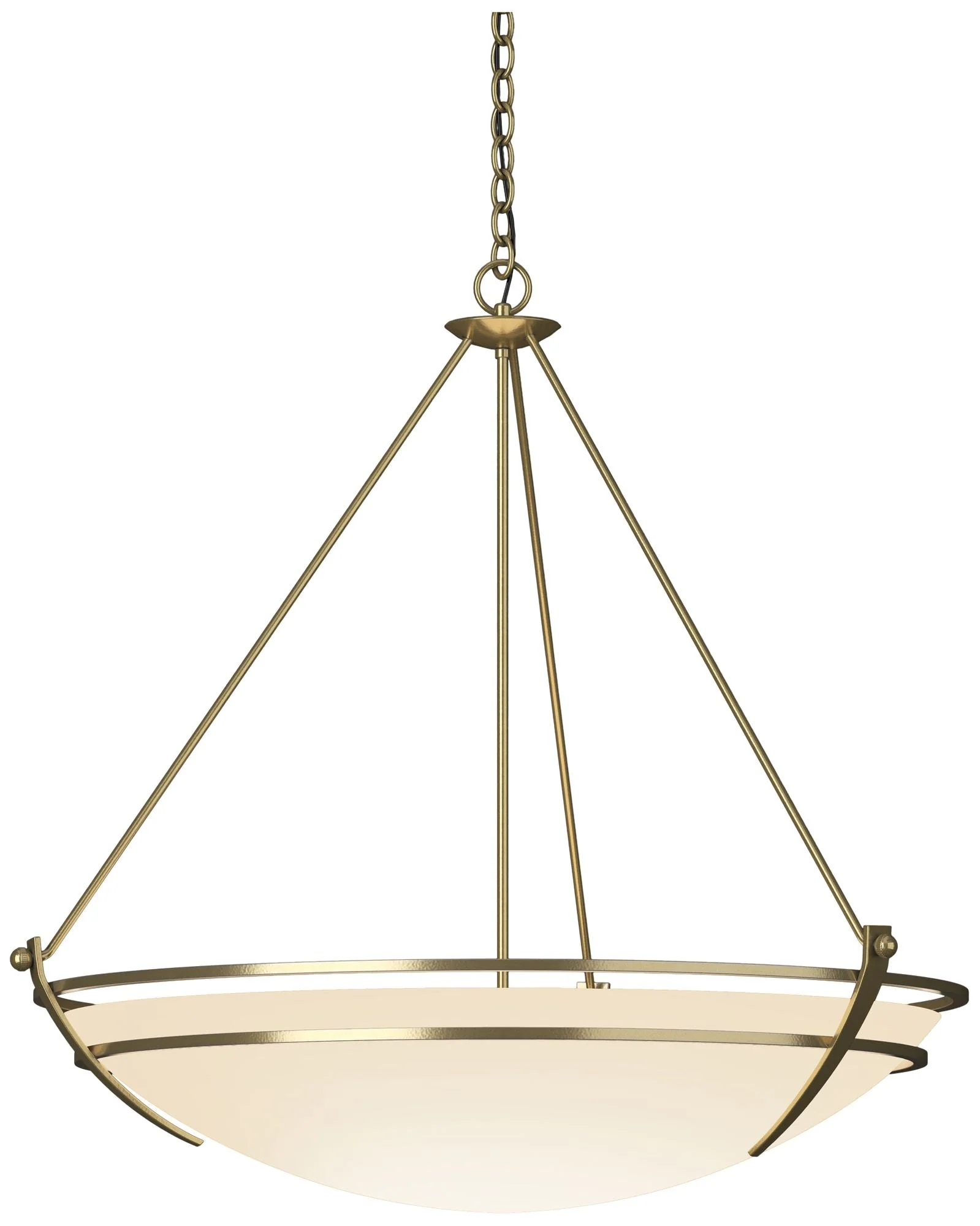 Presidio Tryne 35.1"W Large Scale Modern Brass Pendant w/ Opal Glass S - Image 1