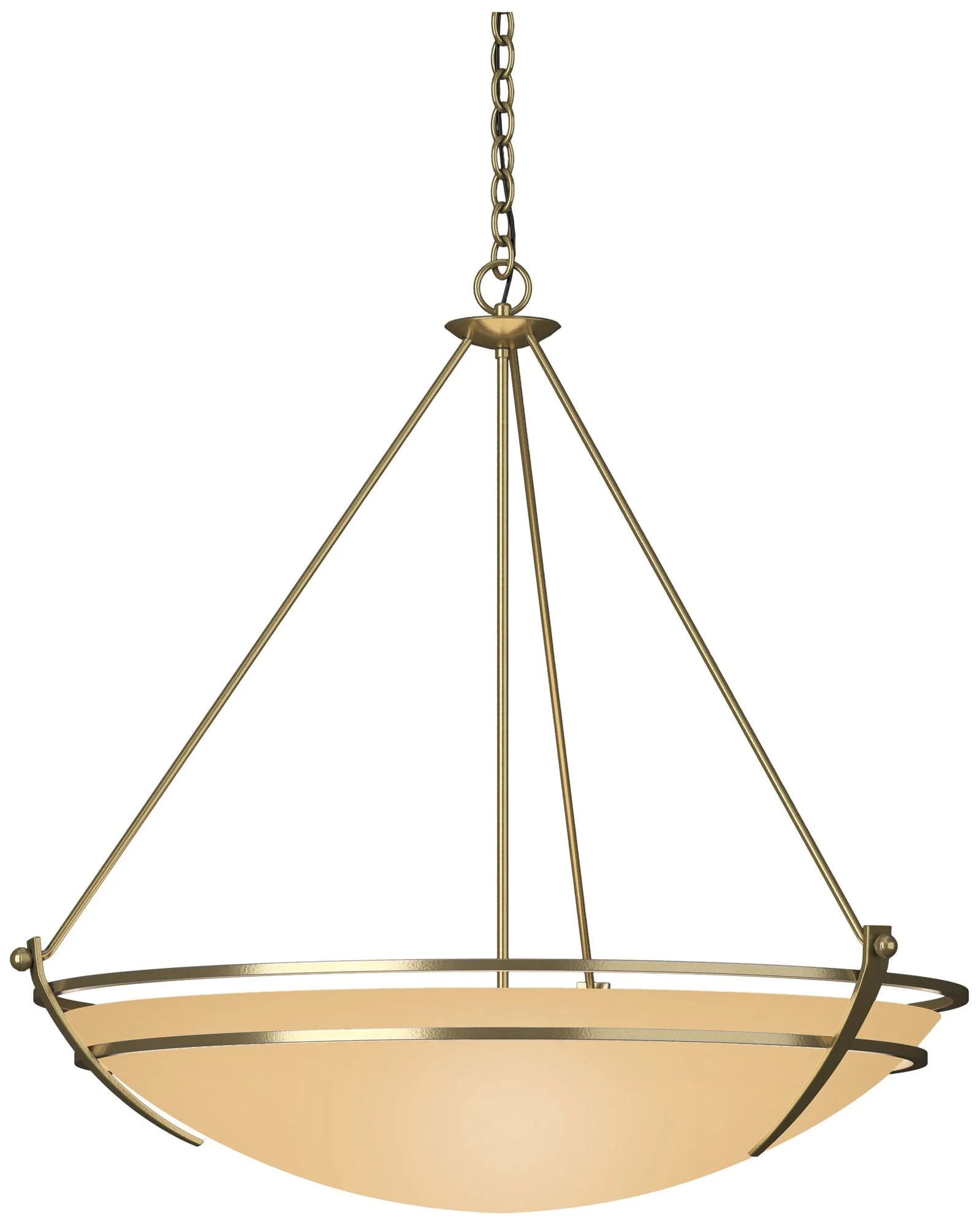 Presidio Tryne 35.1"W Large Scale Modern Brass Pendant w/ Sand Glass S - Image 1