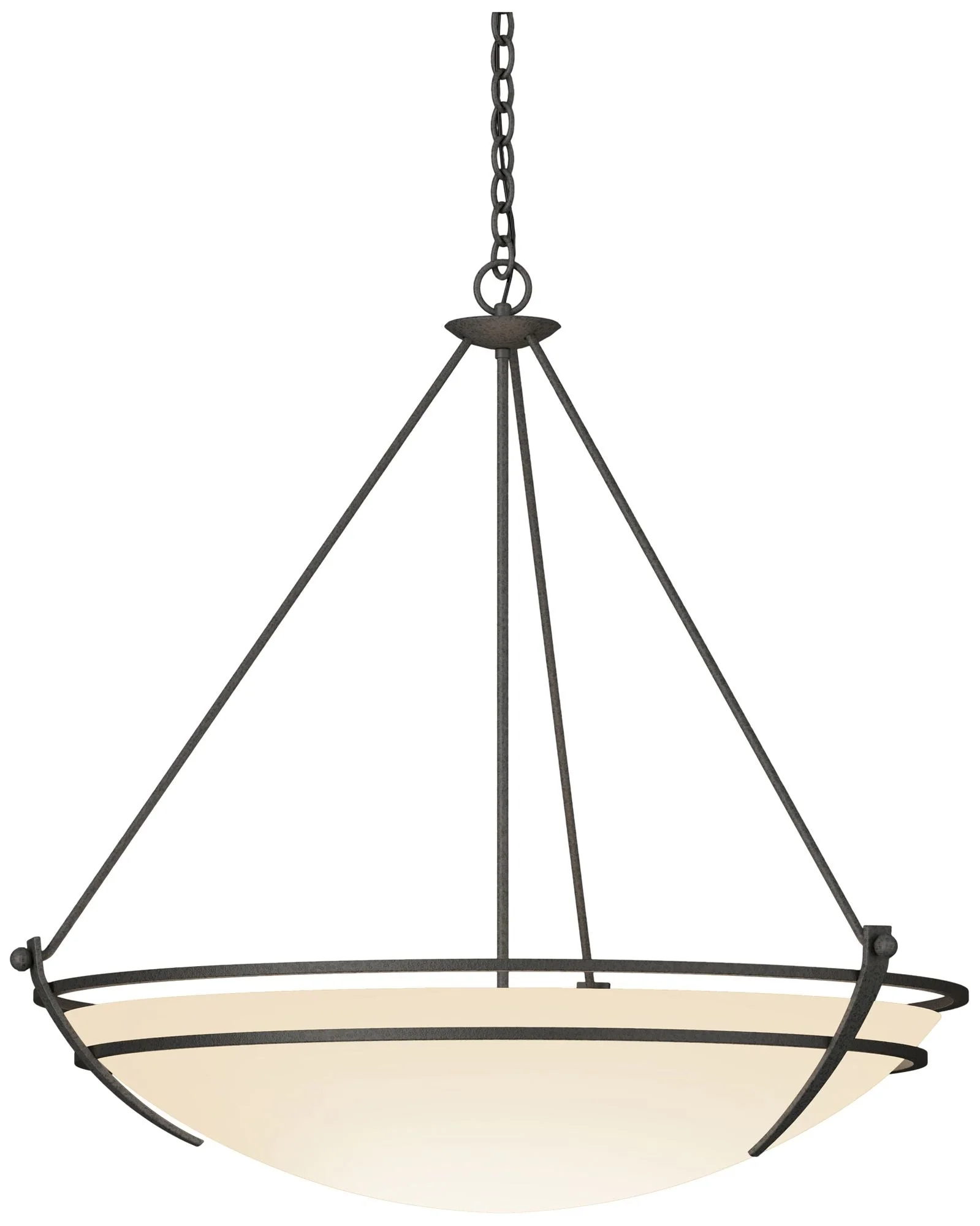 Presidio Tryne 35.1"W Large Scale Natural Iron Pendant w/ Opal Glass S - Image 1
