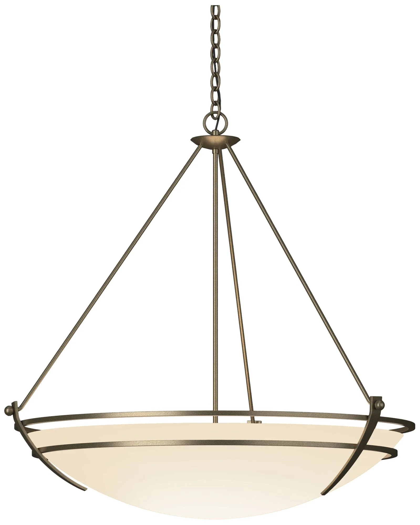 Presidio Tryne 35.1"W Large Scale Soft Gold Pendant With Opal Glass Sh - Image 1