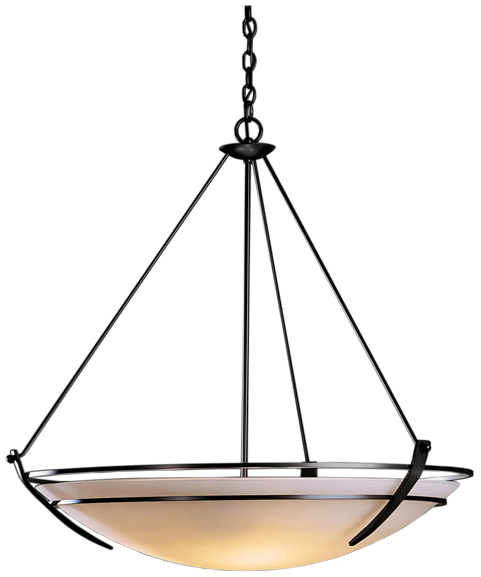 Presidio Tryne Large Scale Pendant with Chain - Black Finish - Opal Glass - Image 1