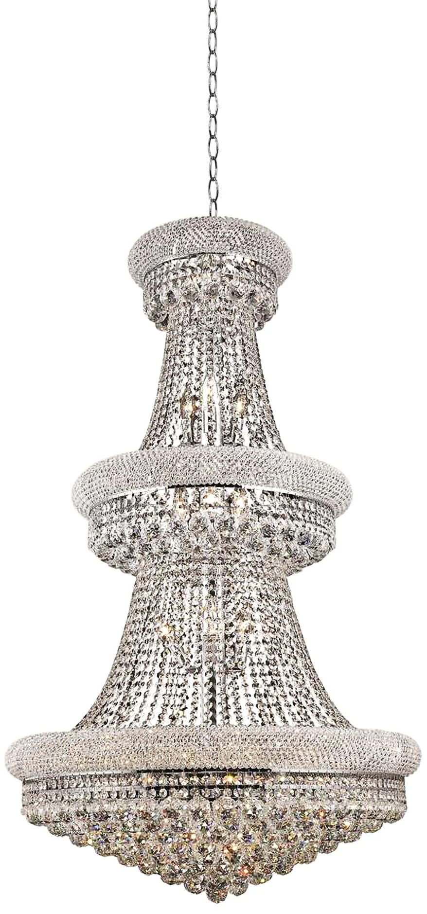 Primo 30" Wide Chrome and Clear Crystal Chandelier - Image 2