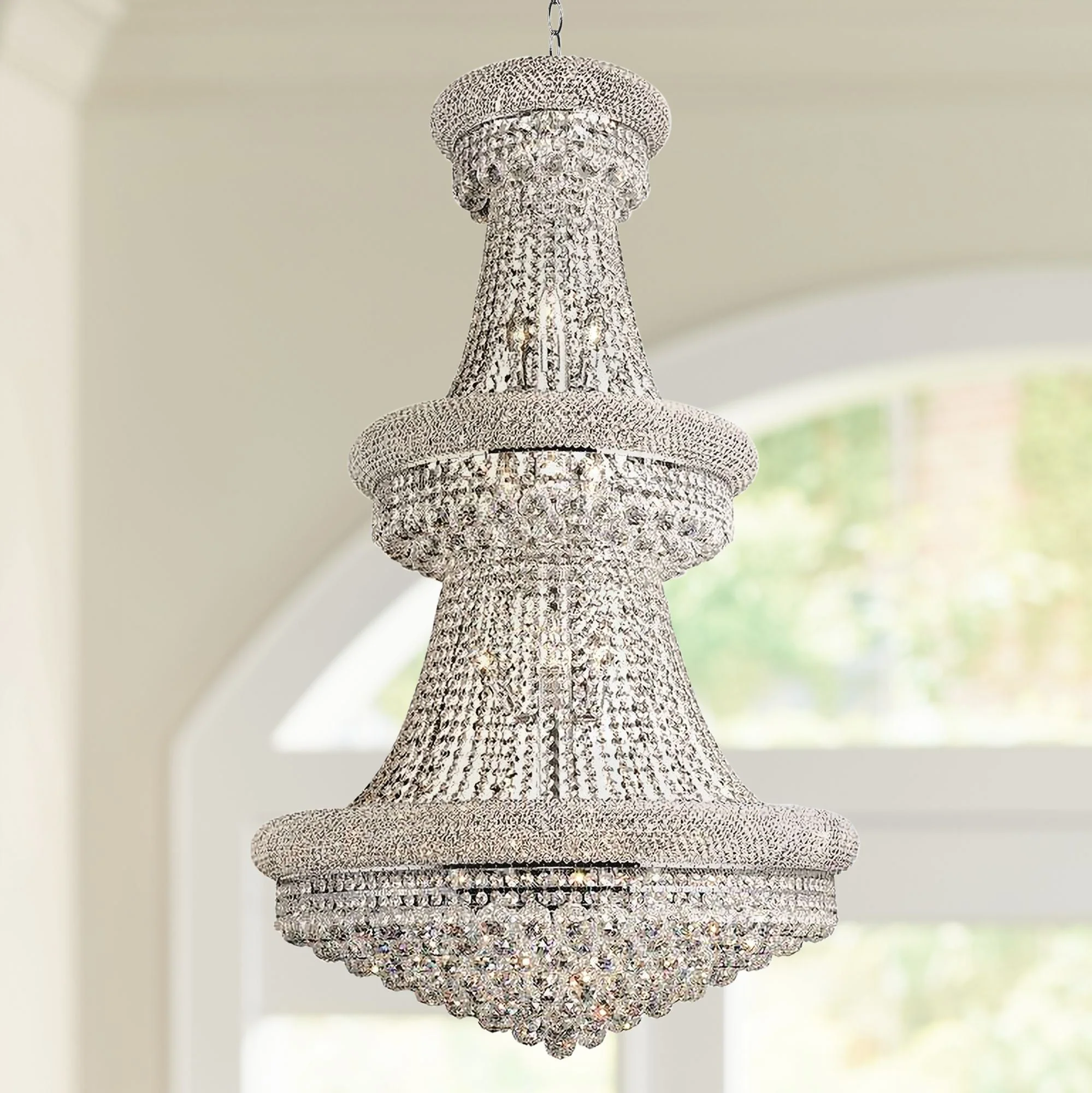 Primo 30" Wide Chrome and Clear Crystal Chandelier - Image 1