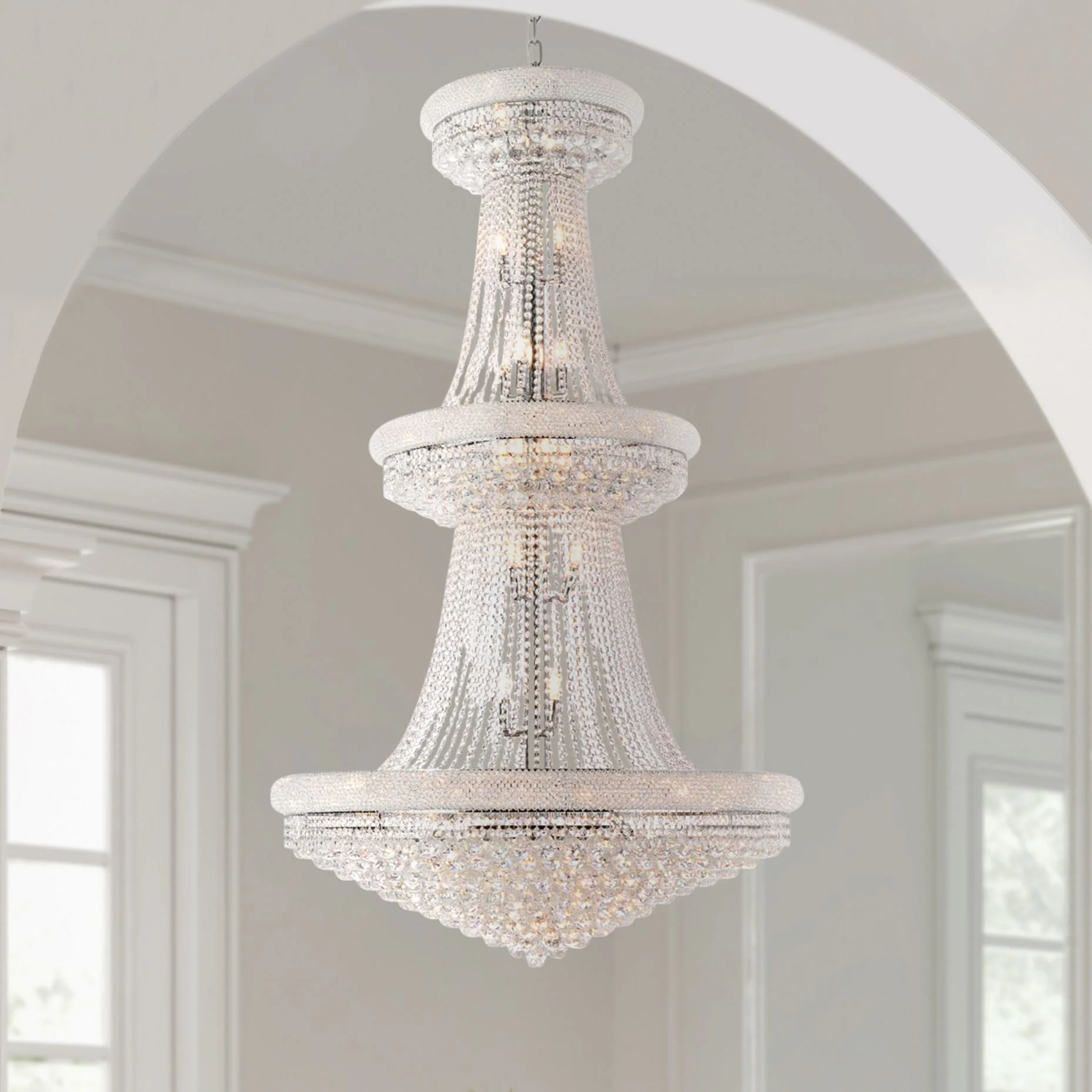 Primo 42" Wide Royal Cut Clear Crystal 38-Light Chandelier - Image 1