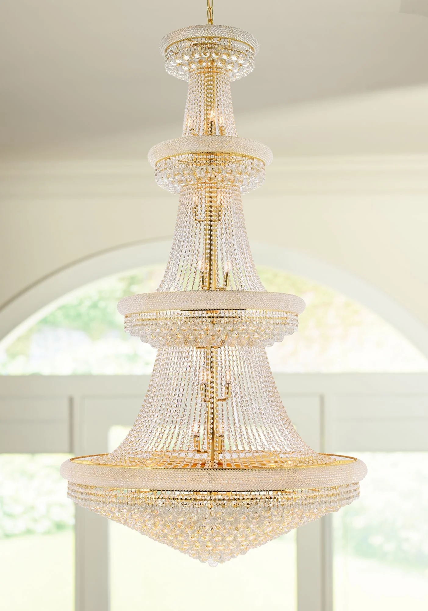 Primo 48" Wide Royal Cut Clear Crystal 42-Light Chandelier - Image 1