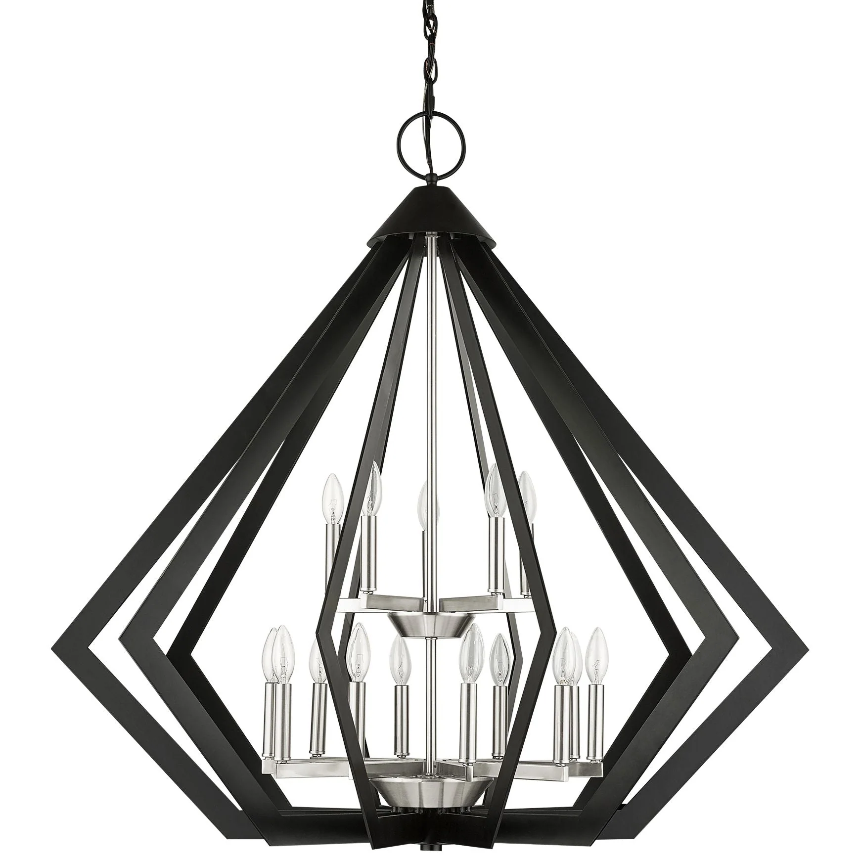 Prism 15 Light Black Foyer Chandelier - Image 2