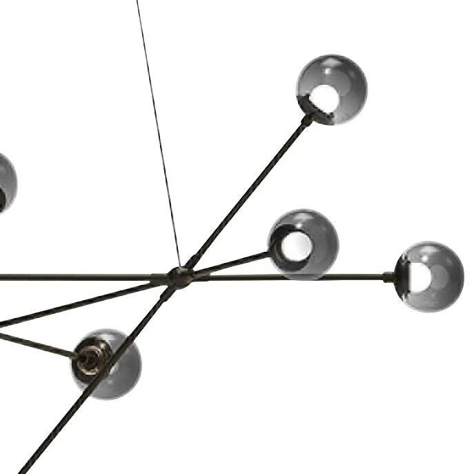 Proton 40" Wide Nickel and Smoke 12-Light LED Pendant Light - Image 2
