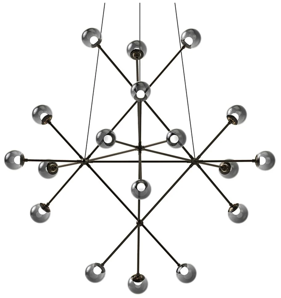 Proton Beta LED Pendant - Polished Black Nickel - Smoke Glass - Image 1