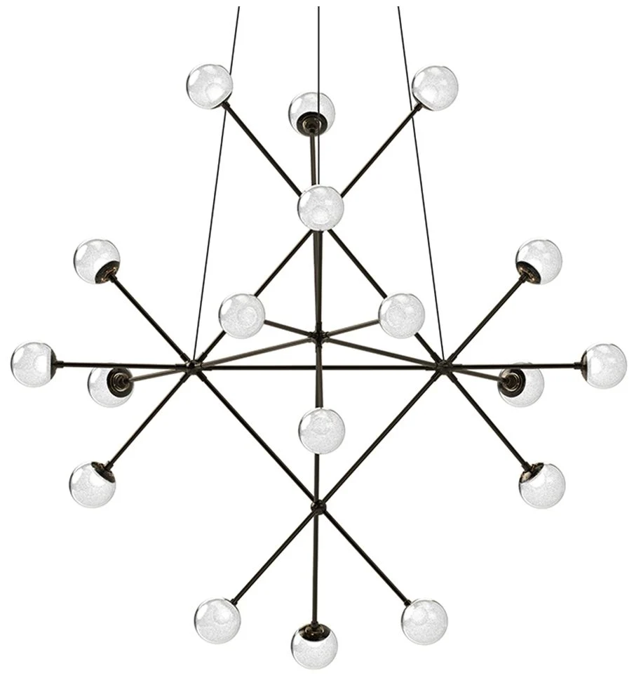 Proton Beta LED Pendant - Polished Black Nickel - White Crushed Glass - Image 1