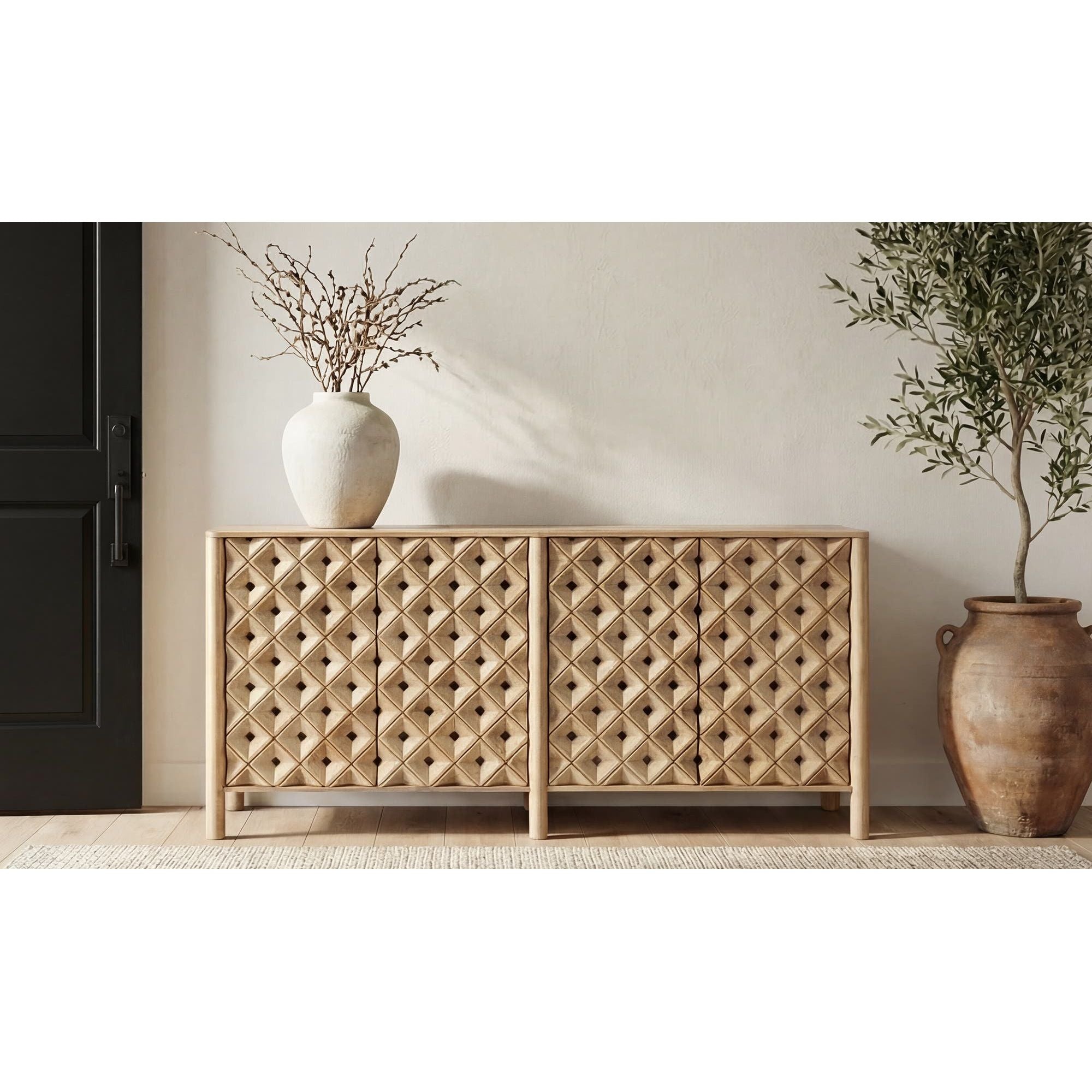 Moe's Home Fulton 4 Door Sideboard Natural - Image 2