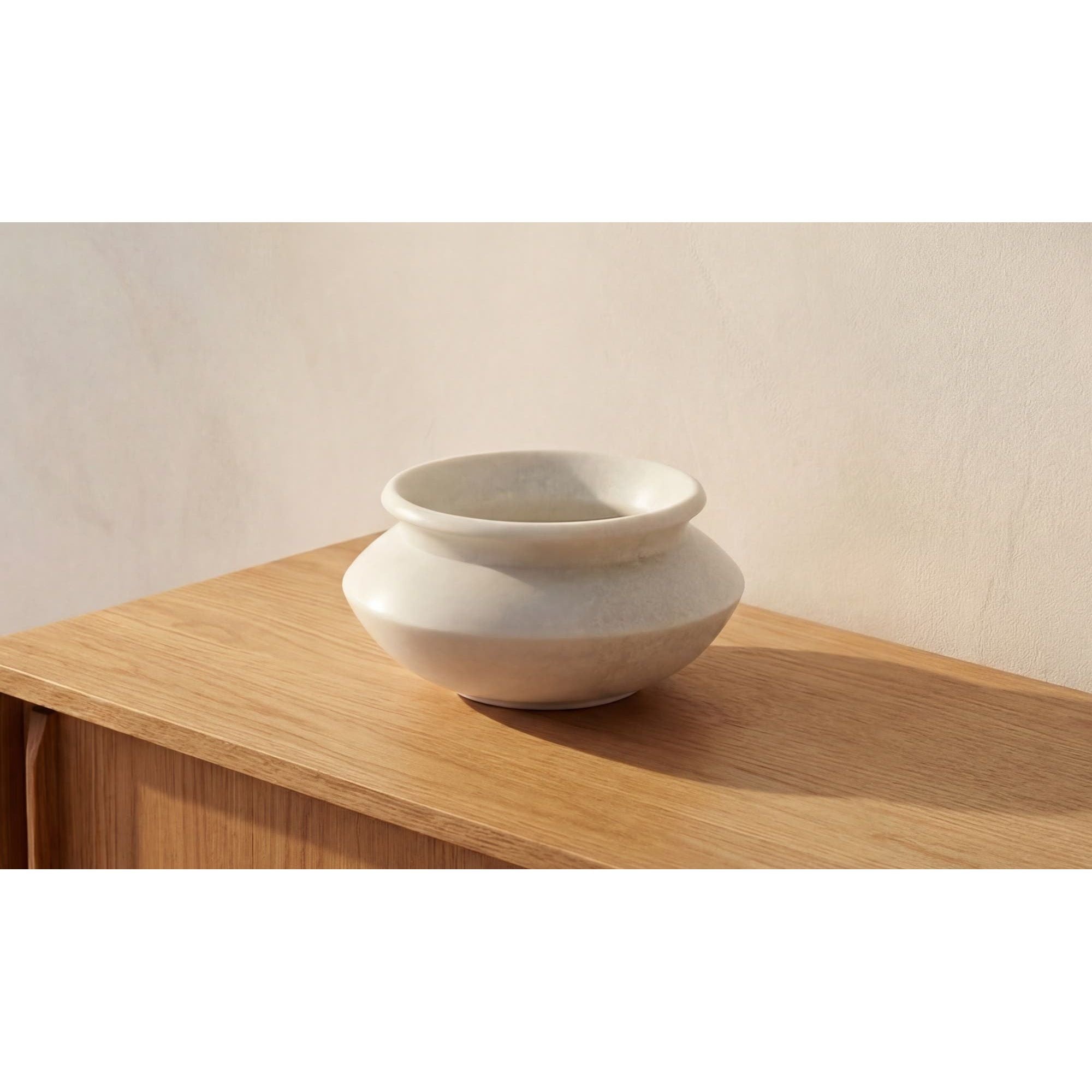 Moe's Home Romano Vessel White Marble - Image 2