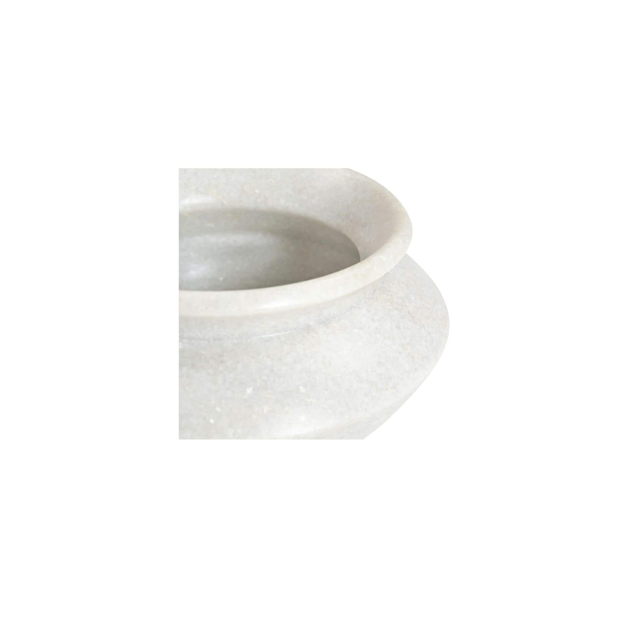 Moe's Home Romano Vessel White Marble - Image 3