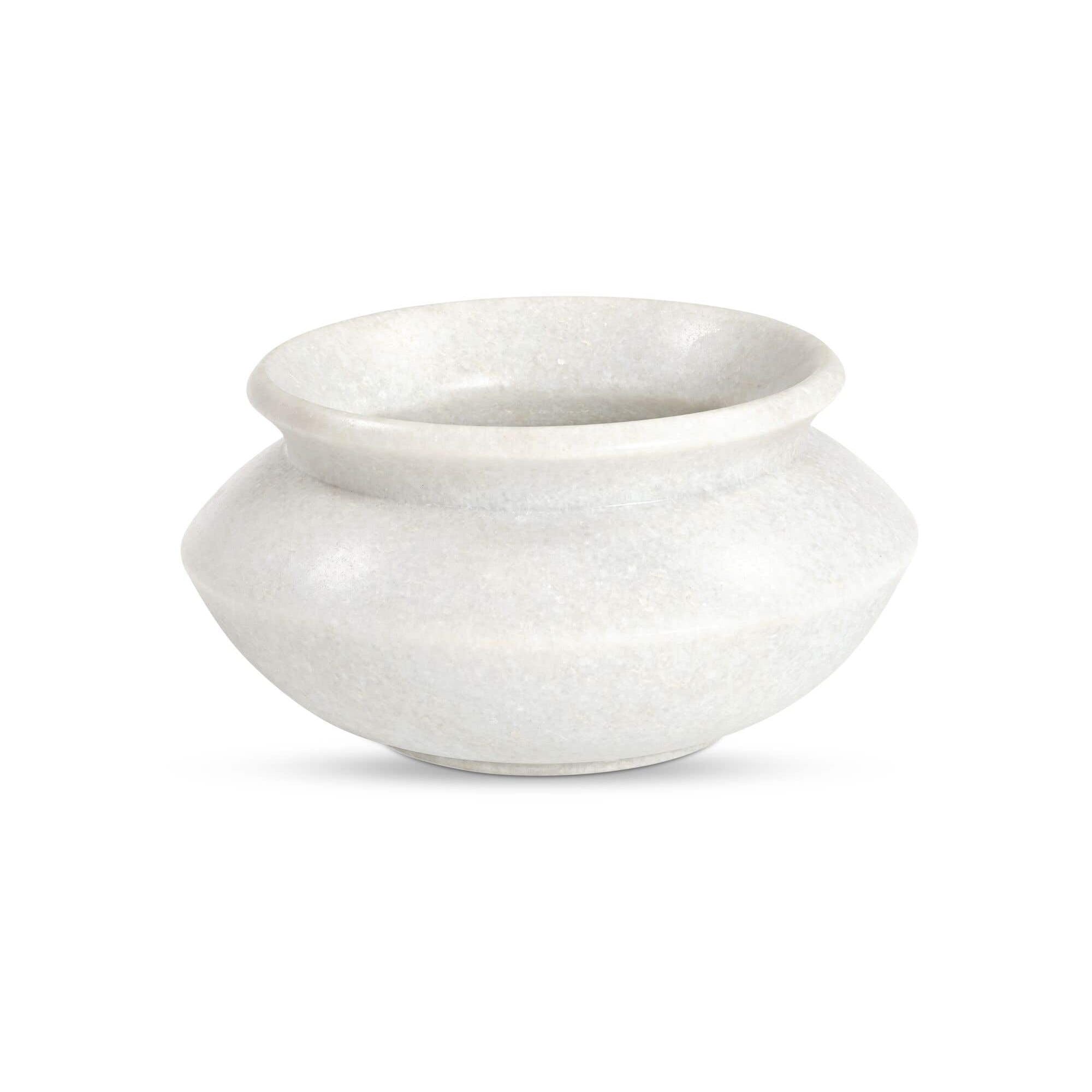 Moe's Home Romano Vessel White Marble - Image 1