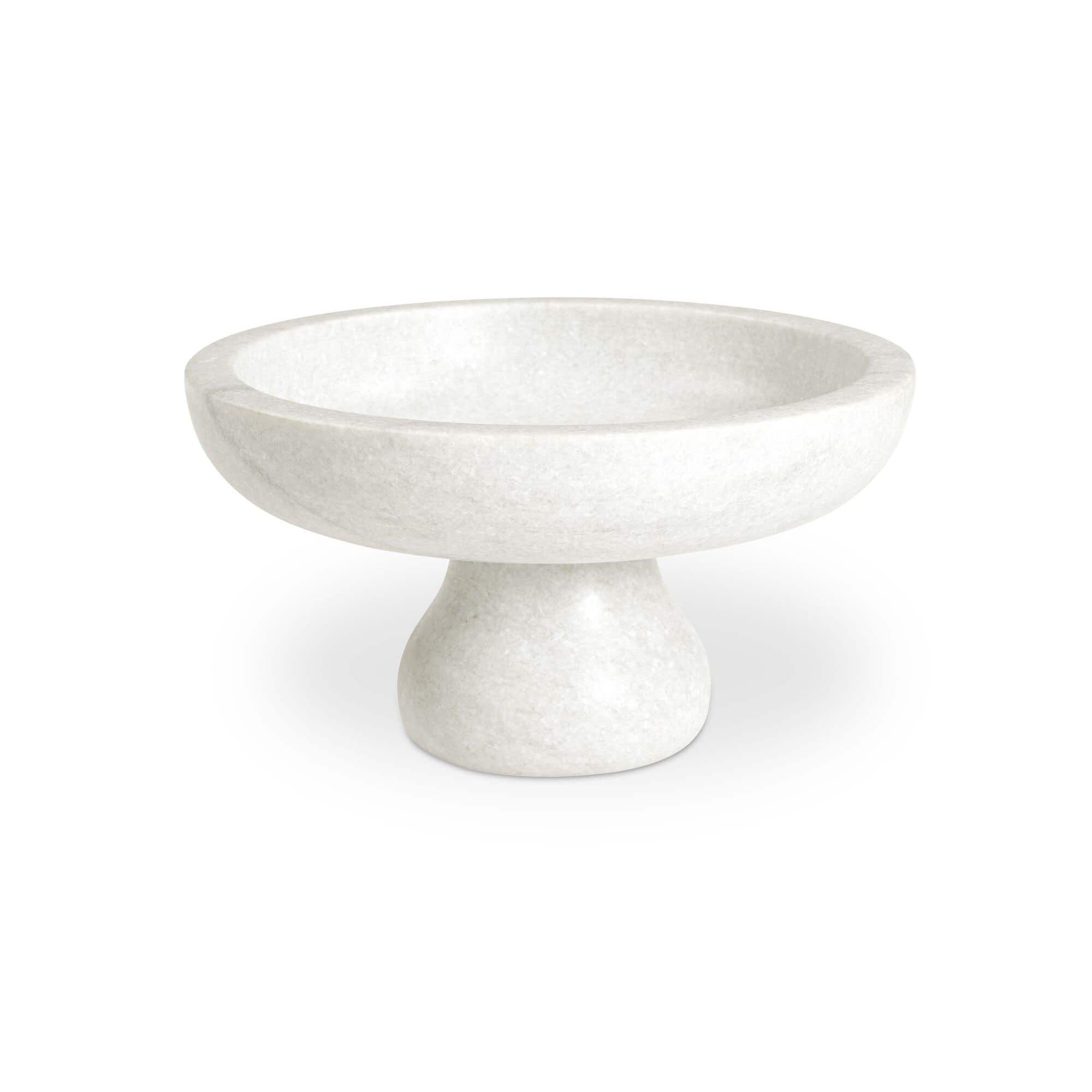 Moe's Home Palermo Pedestal Bowl White Marble - Image 1