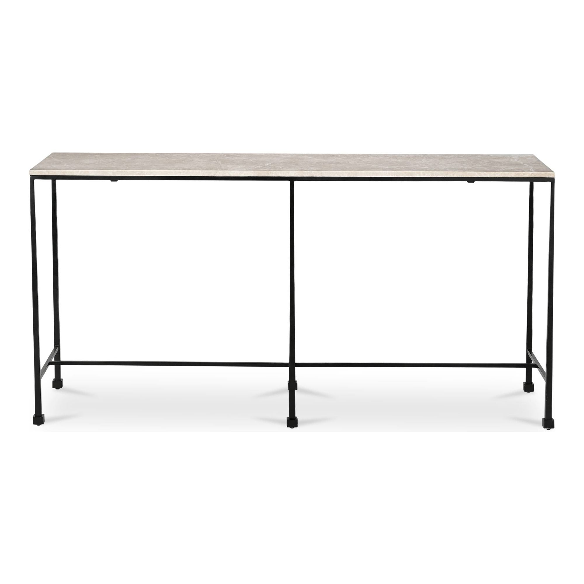 Moe’s Home Collection River Botticino Marble and Iron Console Table - Image 1