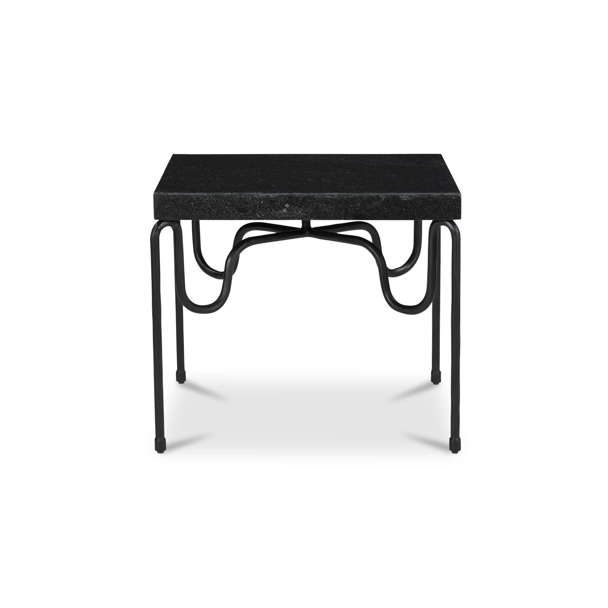 Moe's Home Collection Getty Black Granite Side Table - Image 1