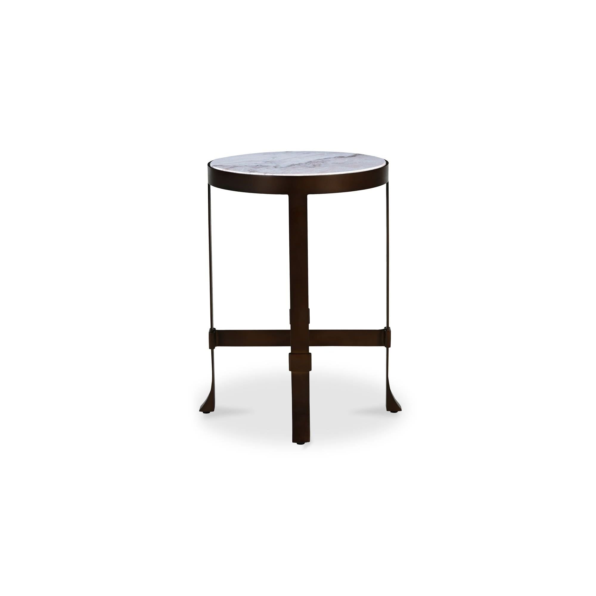 Moe's Home Collection Holli White Marble Side Table - Image 1