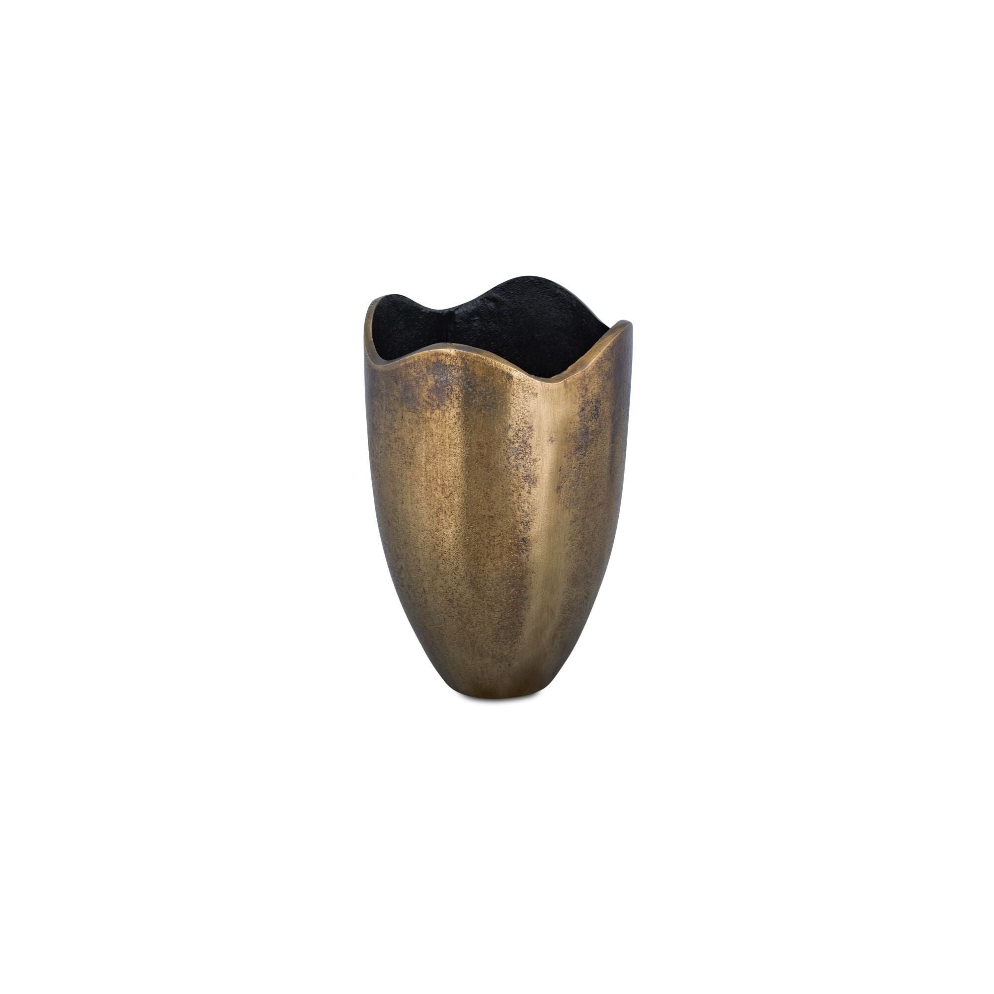 Moe's Home Athena Cast Aluminum Vase Antique Brass - Image 3
