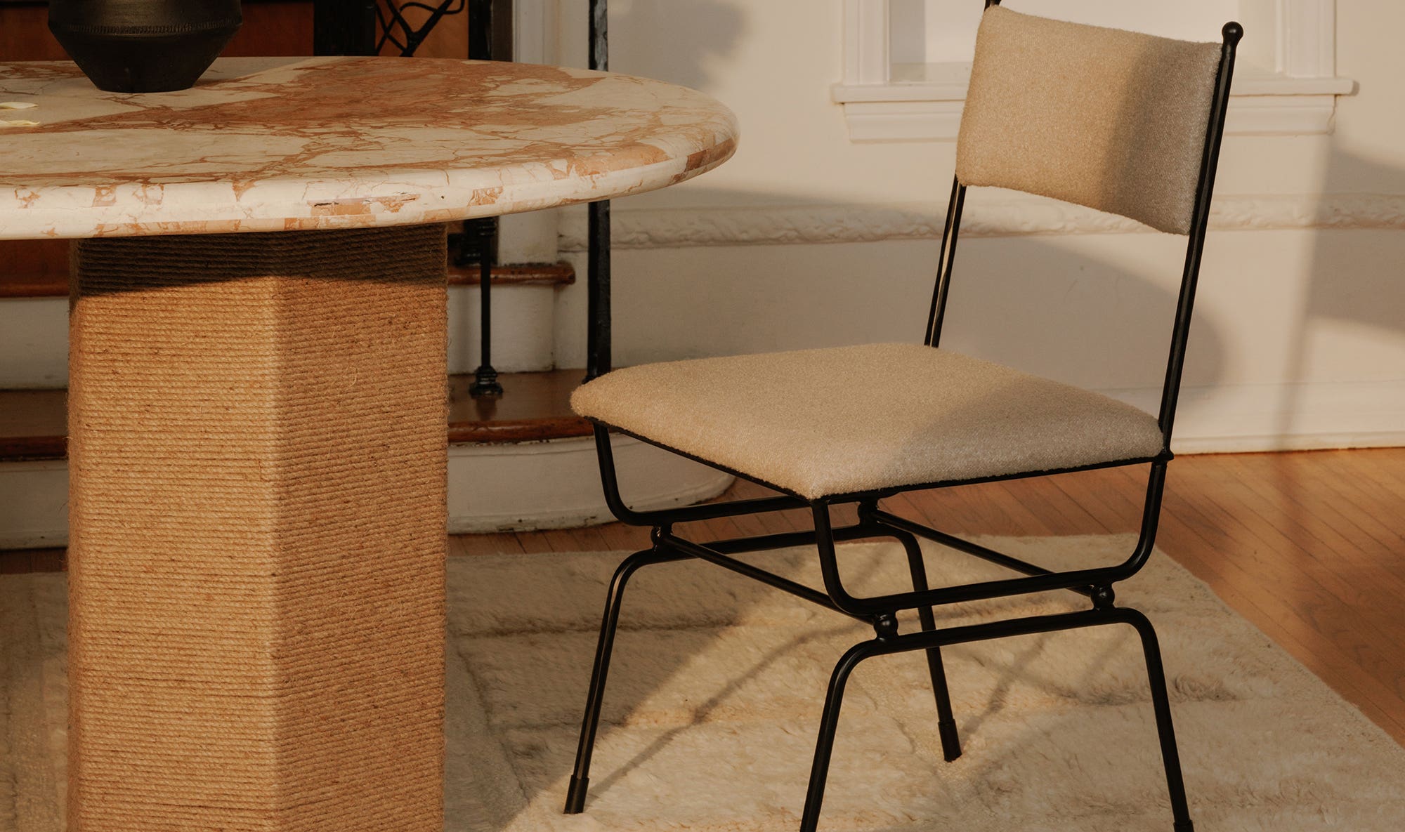 Moe's Home Posta Dining Chair Beige - Image 3