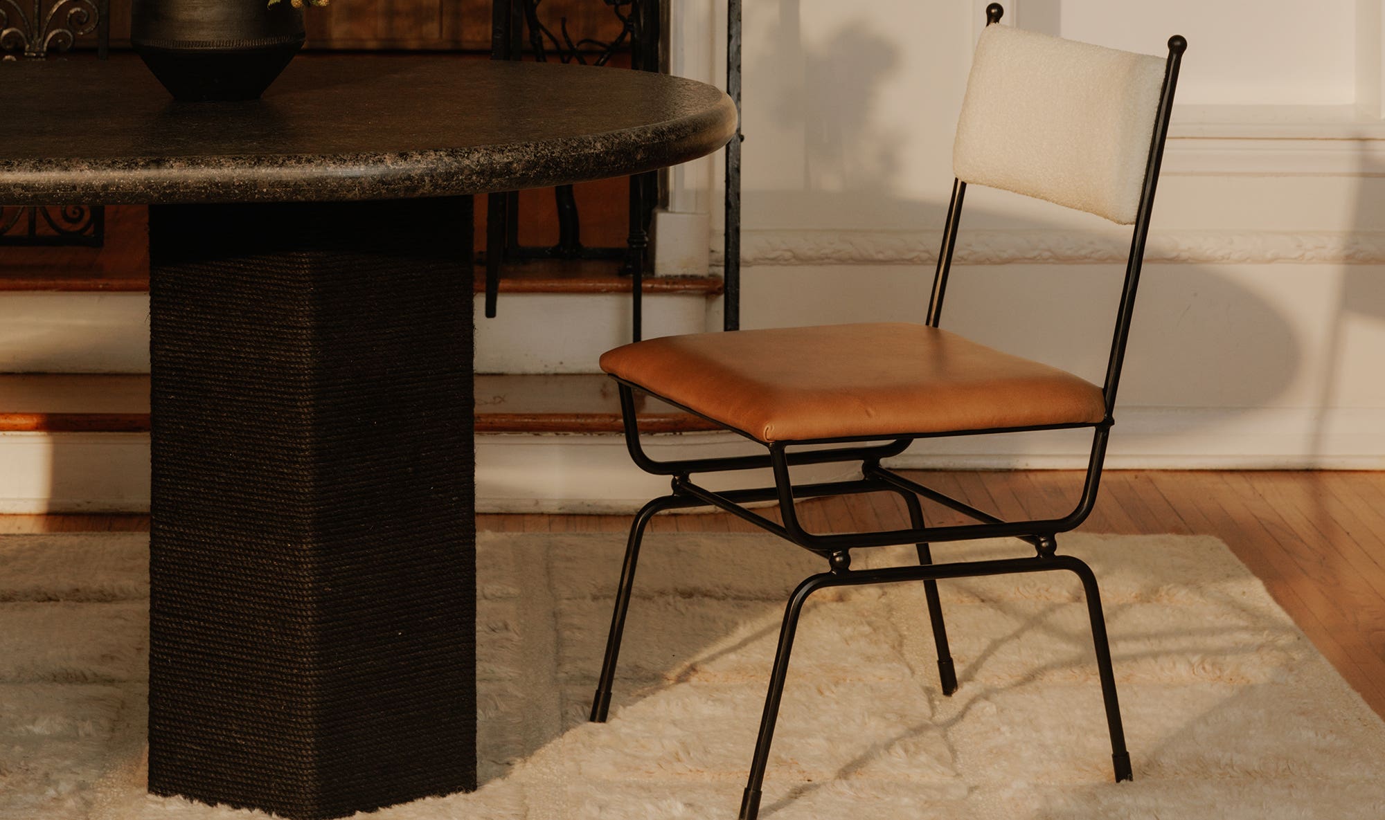 Moe's Home Posta Dining Chair Brown Leather - Image 3
