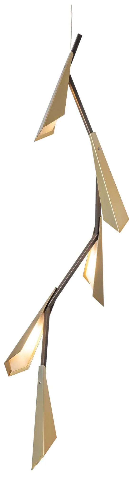 Quill 16" Wide Dark Smoke Vertical LED Pendant With Modern Brass Shade - Image 1