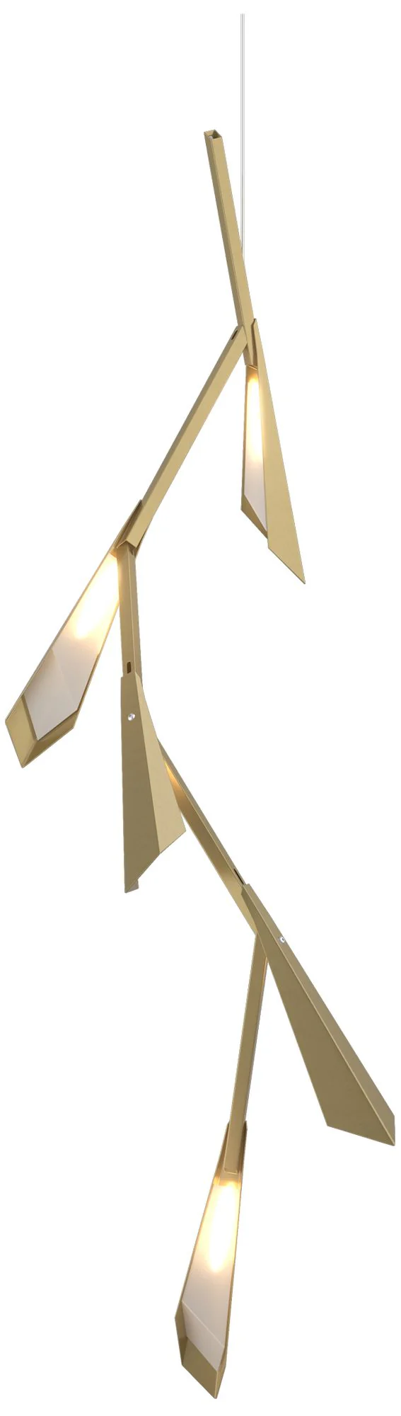 Quill 16" Wide Modern Brass Standard LED Pendant - Image 1