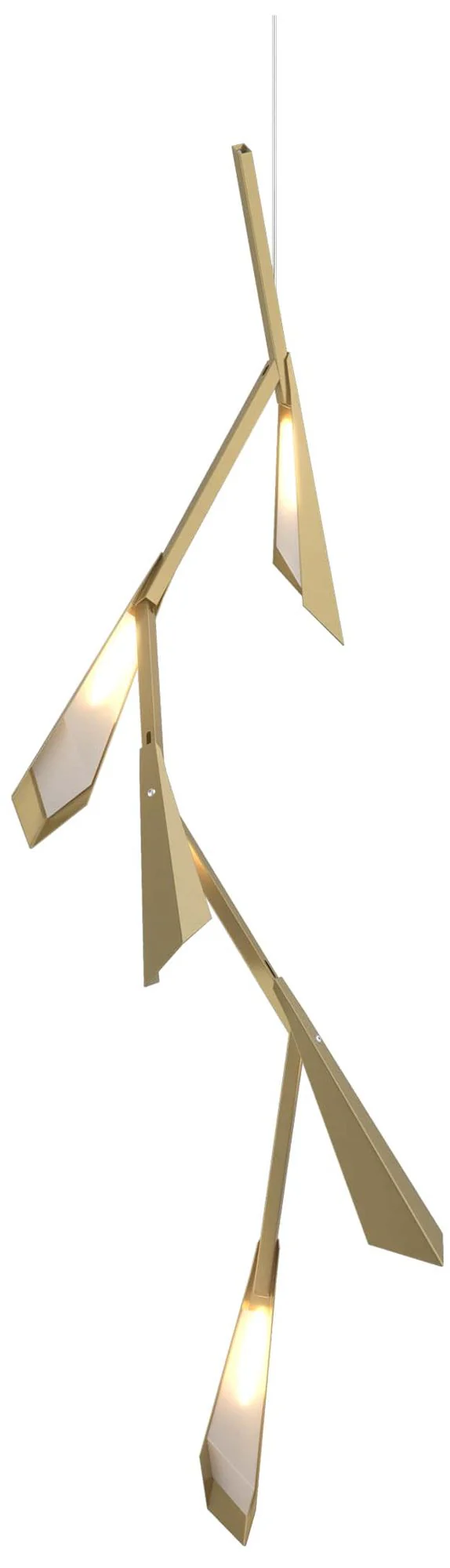 Quill 16" Wide Modern Brass Vertical LED Pendant With Modern Brass Sha - Image 1
