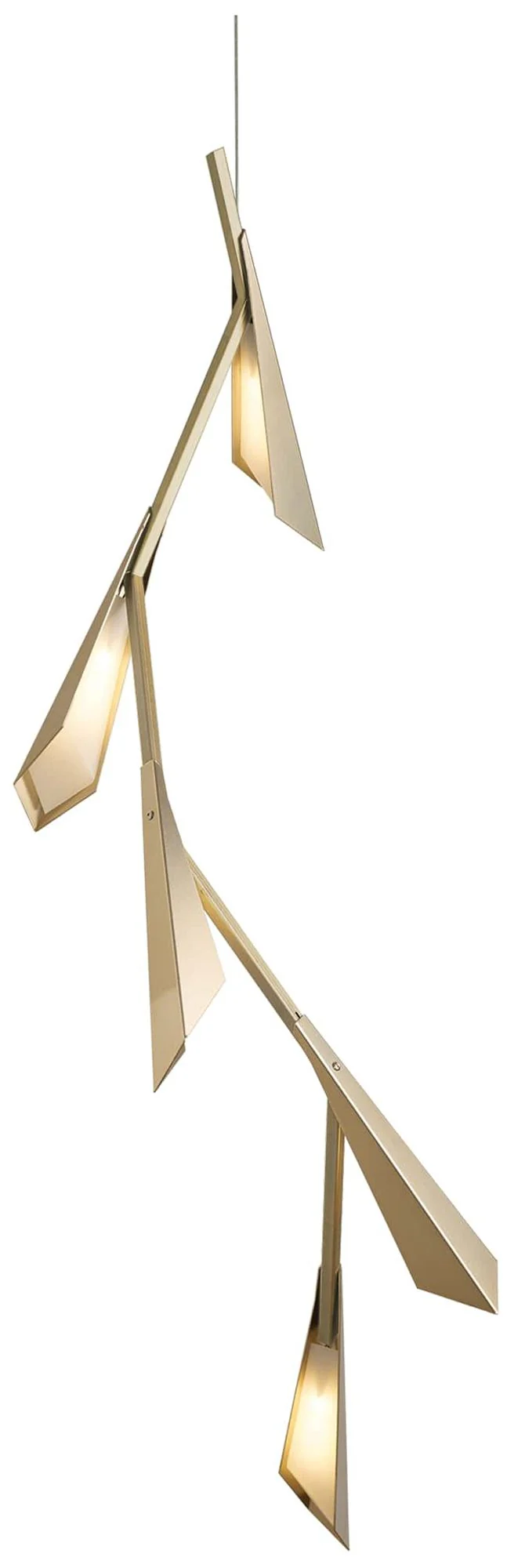 Quill 16" Wide Soft Gold Vertical LED Pendant With Soft Gold Shade - Image 1