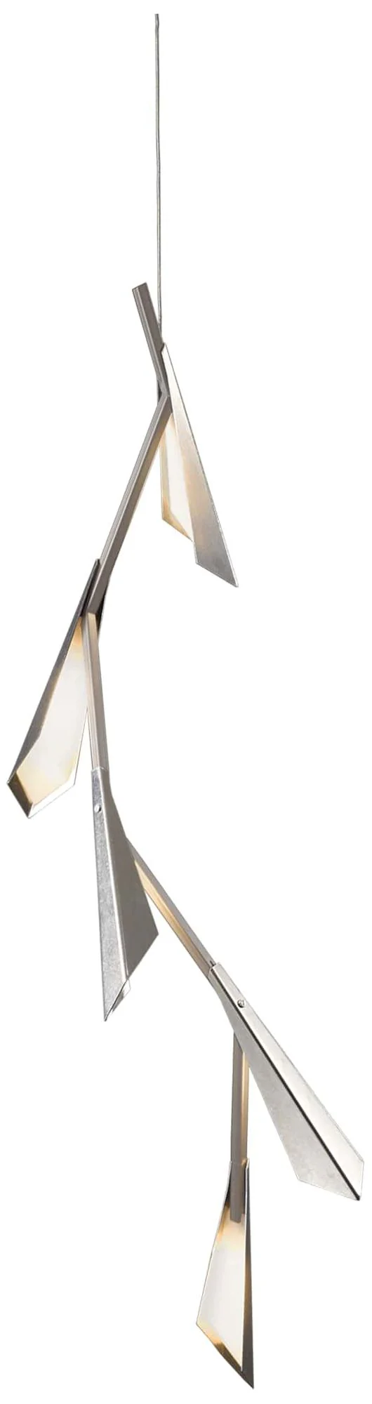 Quill 16" Wide Sterling Vertical LED Pendant With Sterling Shade - Image 1