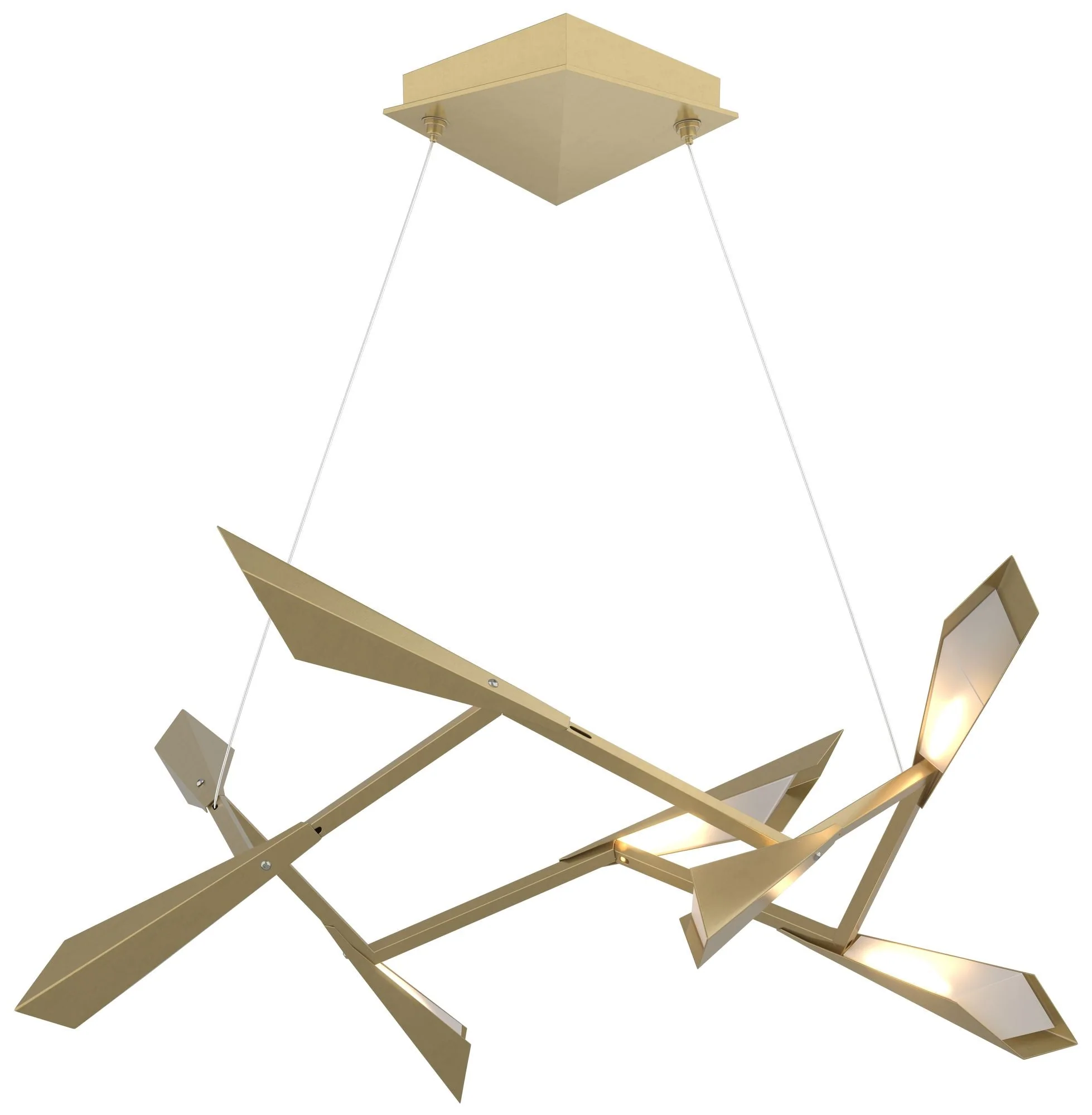 Quill 33.9" Wide Modern Brass Standard LED Pendant - Image 1