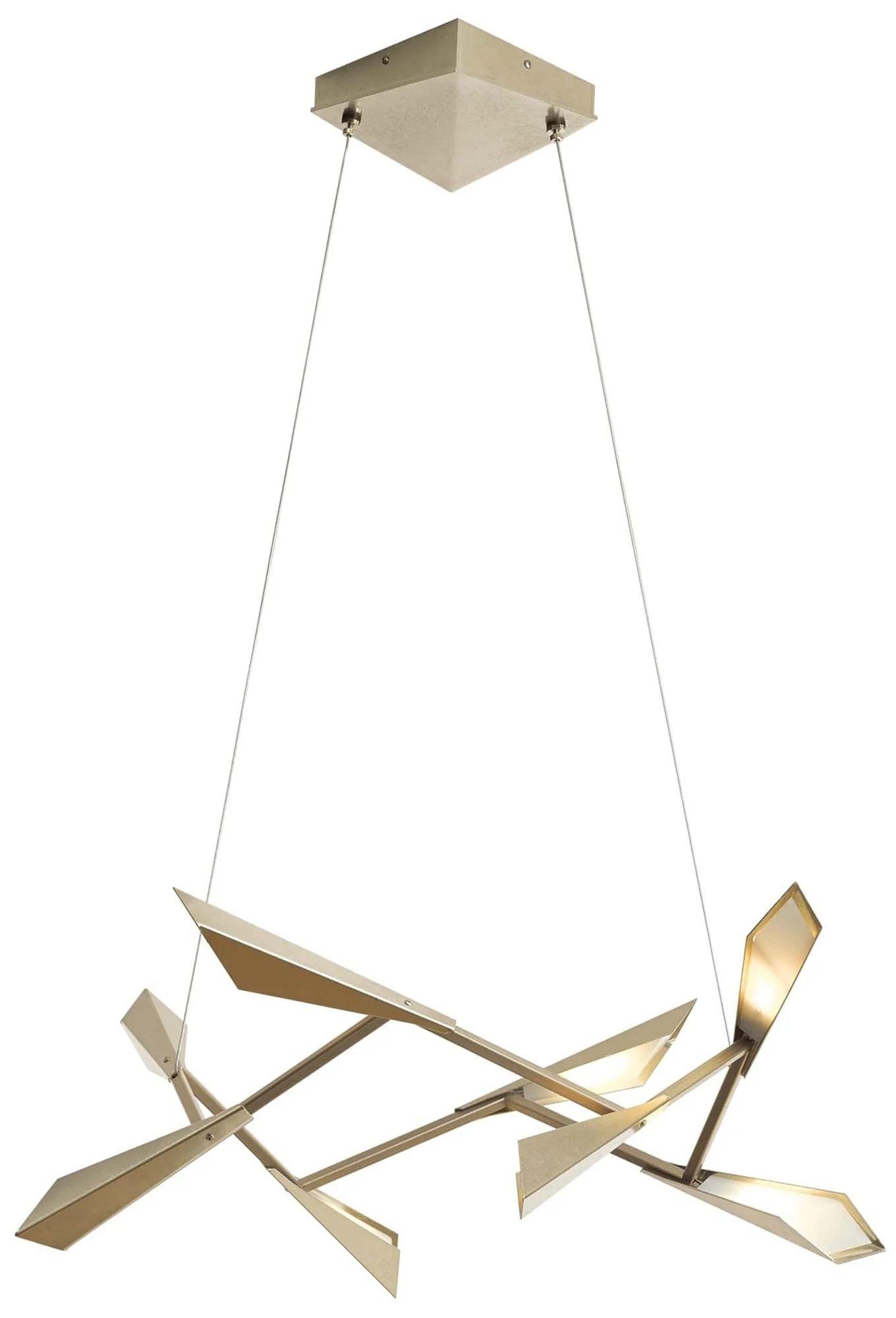 Quill 33.9" Wide Soft Gold Horizontal LED Pendant With Soft Gold Shade - Image 1