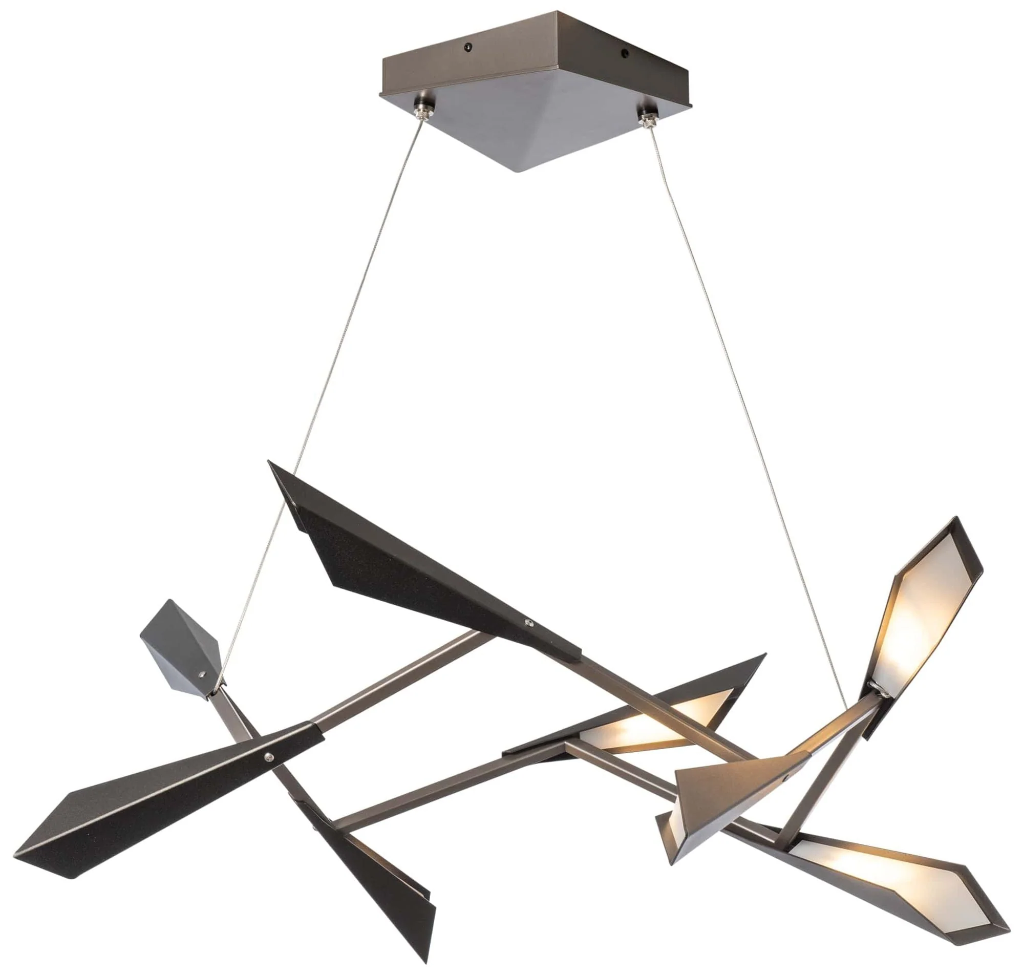 Quill 33.9"W Dark Smoke Horizontal LED Pendant With Oil Rubbed Bronze - Image 1