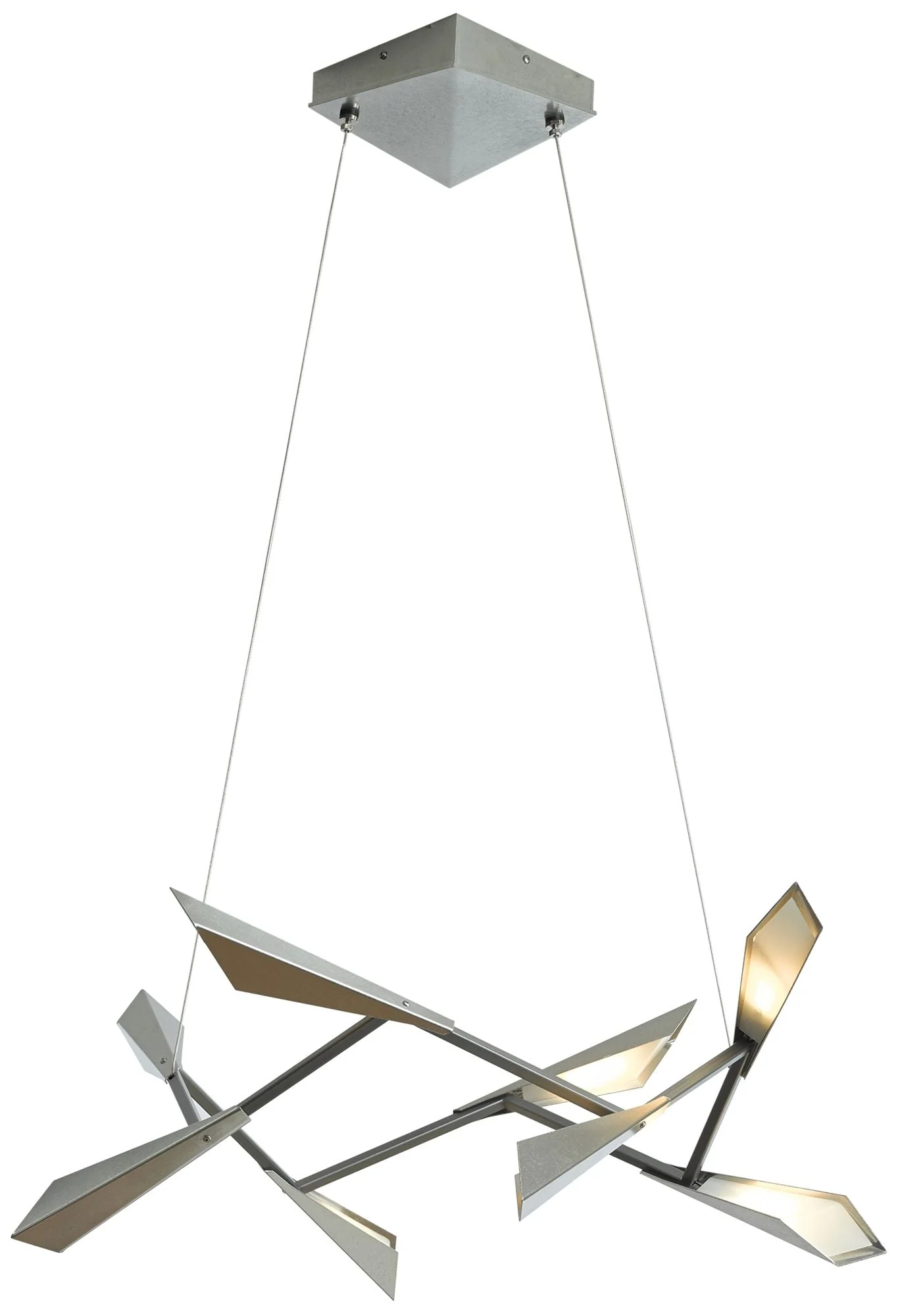 Quill Horizontal LED Pendant - Sterling Finish - Standard Height - Image 1