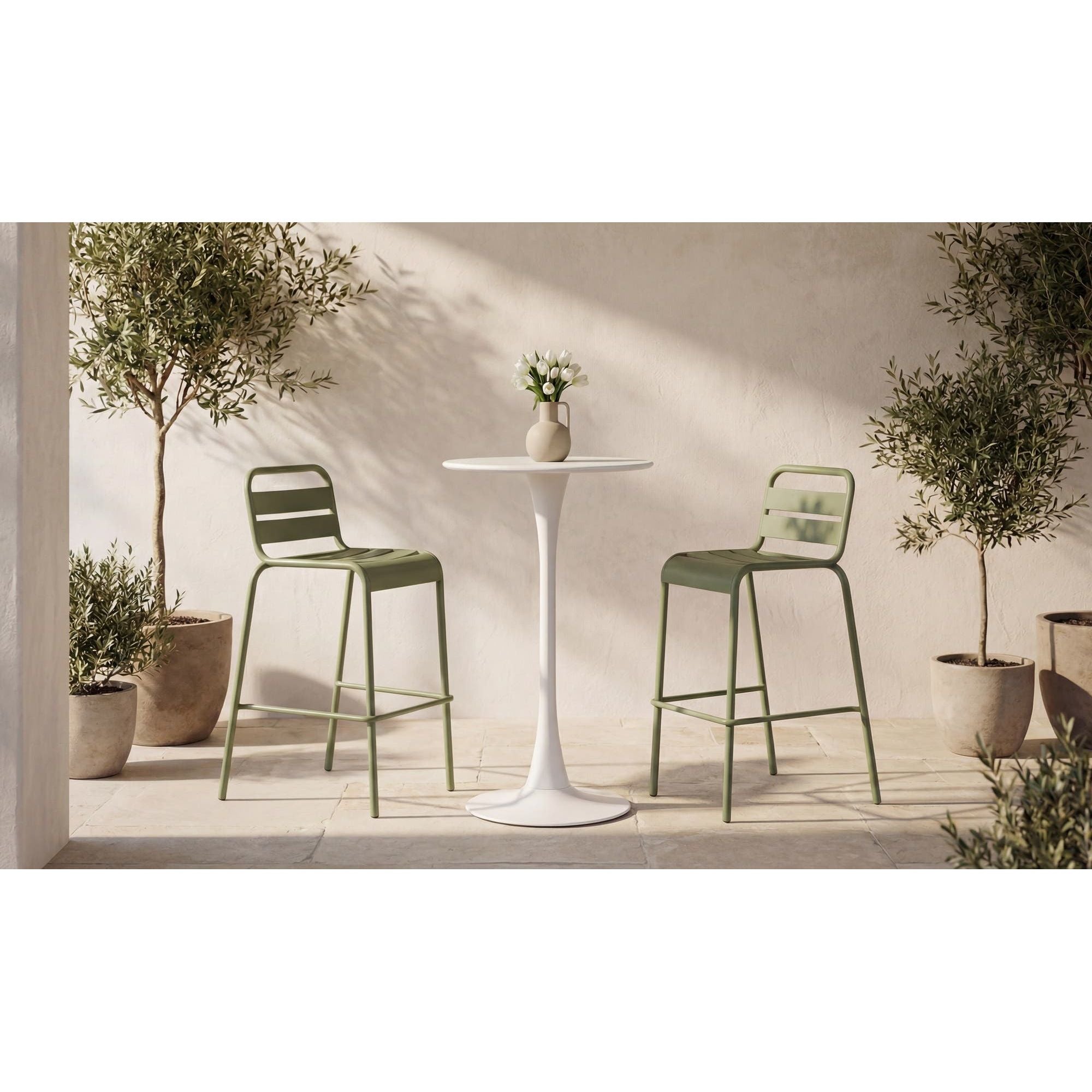 Moe's Home Gage Outdoor Bar Table White - Image 2