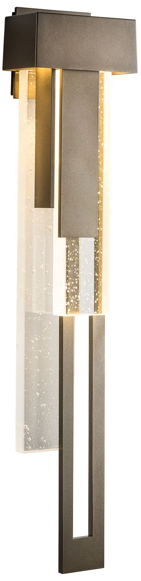 Rainfall Large LED Outdoor Sconce - Smoke - Clear Glass - Right Orientation - Image 1