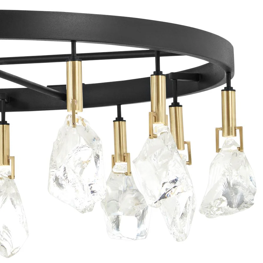 Rare Elements 32" Wide Sand Coal 12-Light LED Chandelier - Image 3