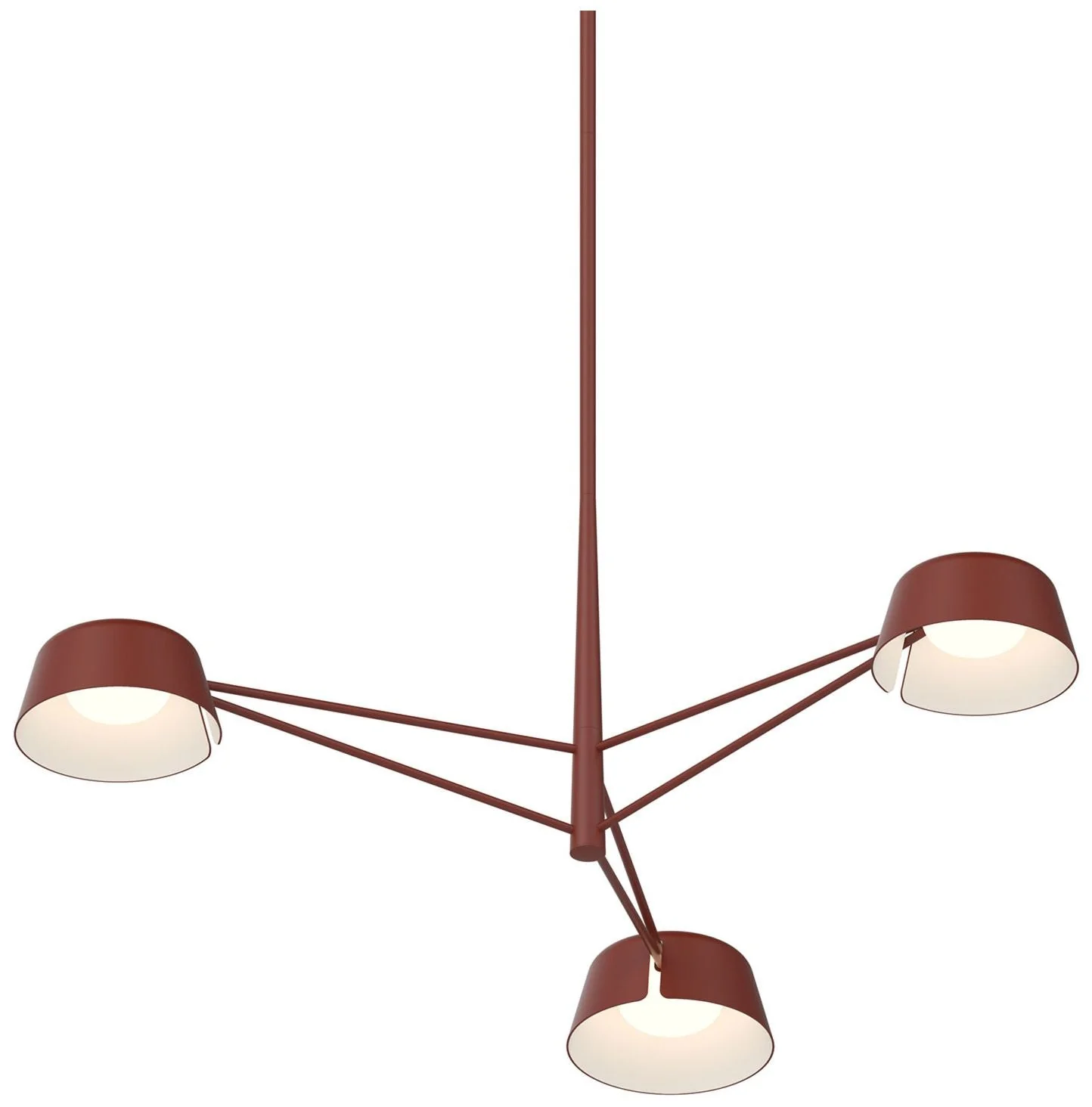 Ray 35.75"W 3-Light Oxide Red Frame Round Chandelier With Oxide Red Sh - Image 1