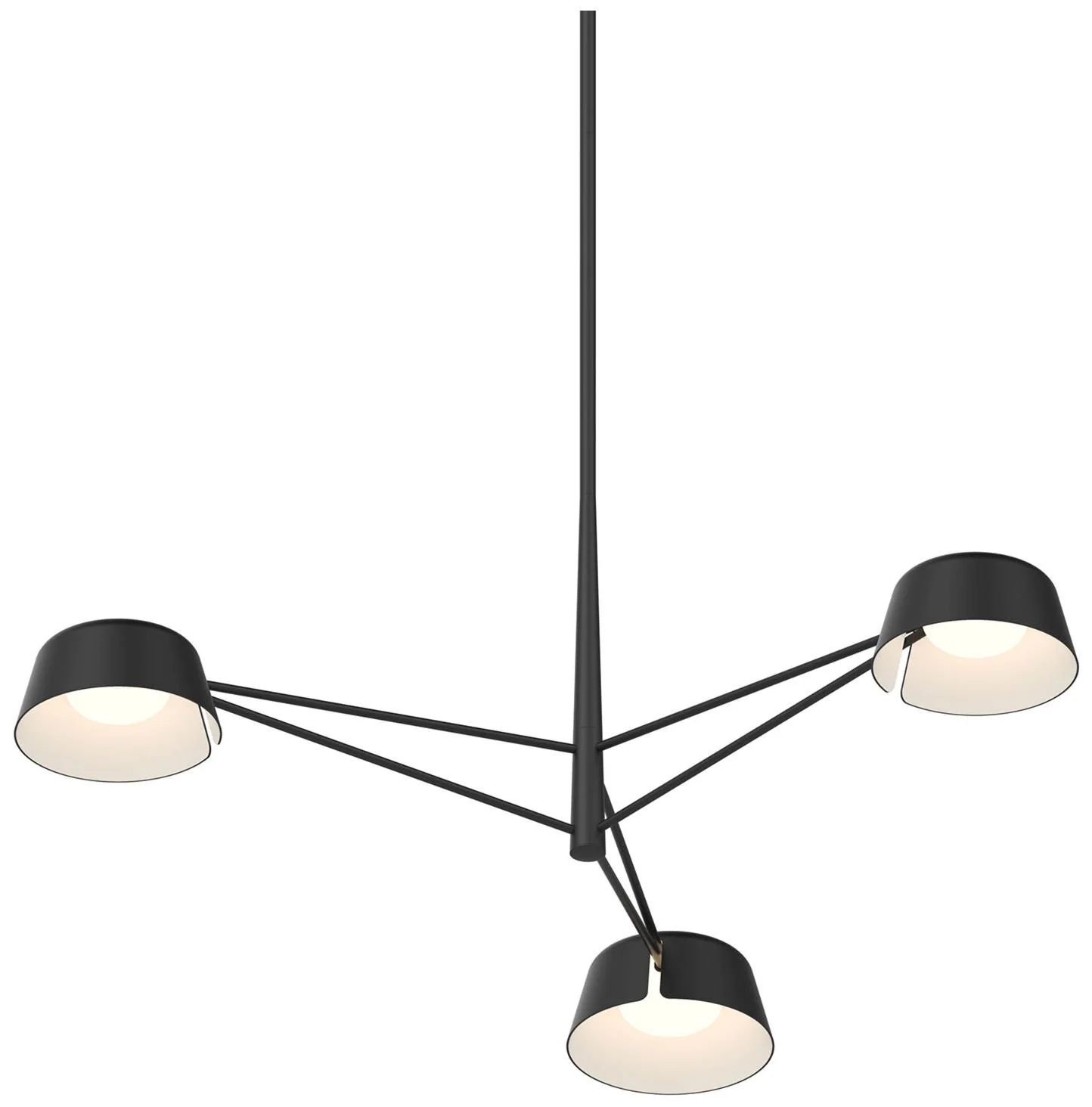 Ray 35.75"W 3-Light Satin Black Frame Round Chandelier w/ Satin Black - Image 1
