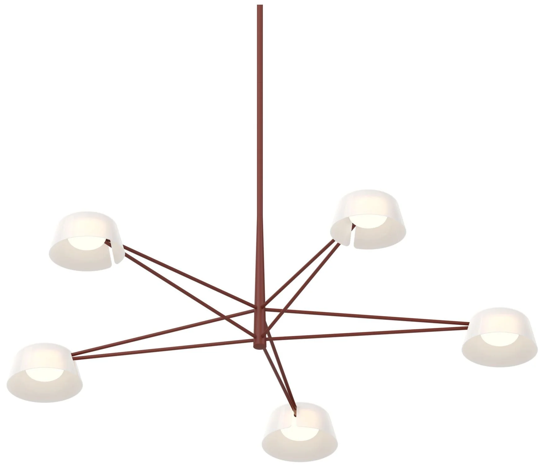 Ray 45.25"W 5-Light Oxide Red Frame Round Chandelier With Opal White S - Image 1