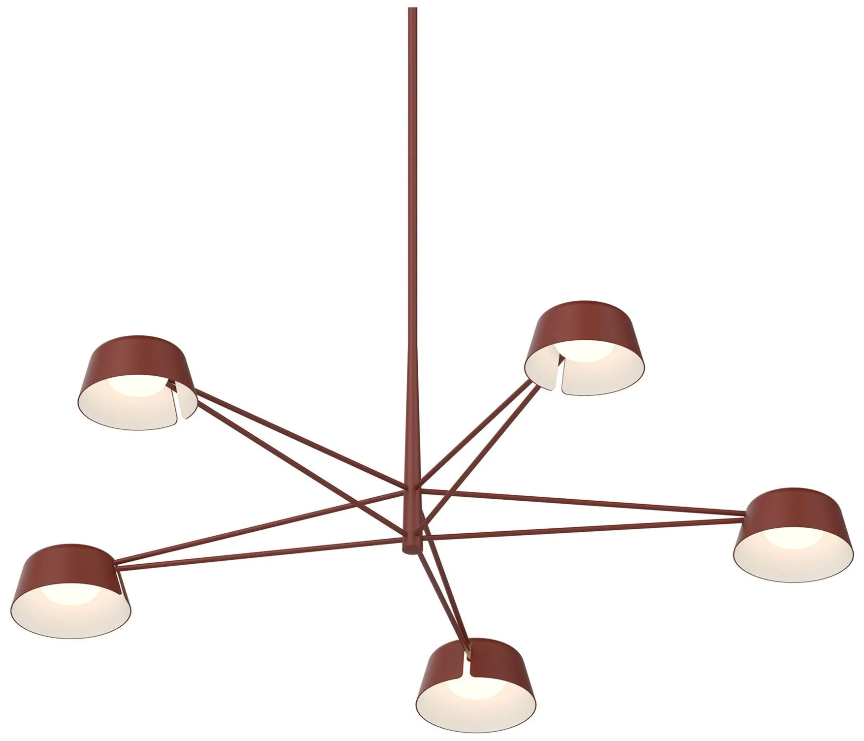 Ray 45.25"W 5-Light Oxide Red Frame Round Chandelier With Oxide Red Sh - Image 1