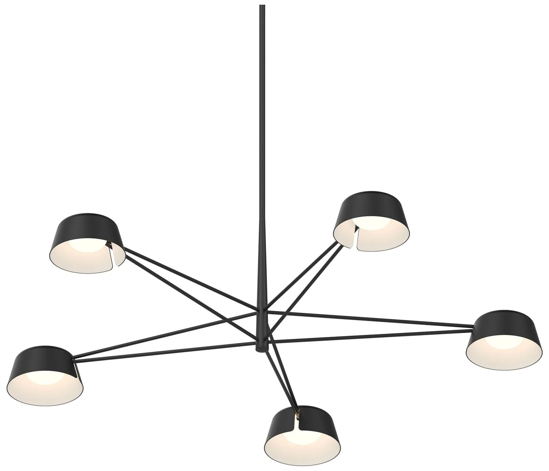 Ray 45.25"W 5-Light Satin Black Frame Round Chandelier w/ Satin Black - Image 1