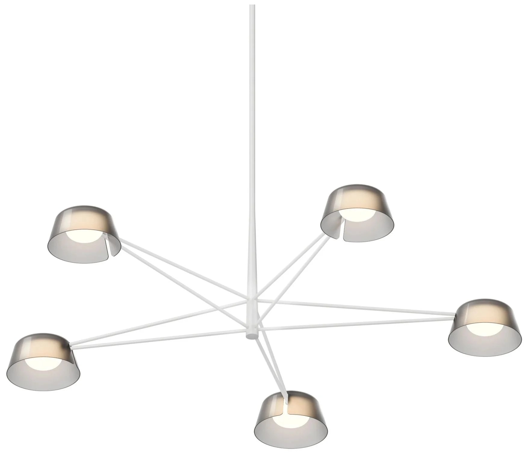 Ray 45.25"W 5-Light Warm Gray Frame Round Chandelier w/ Smoked Etched - Image 1