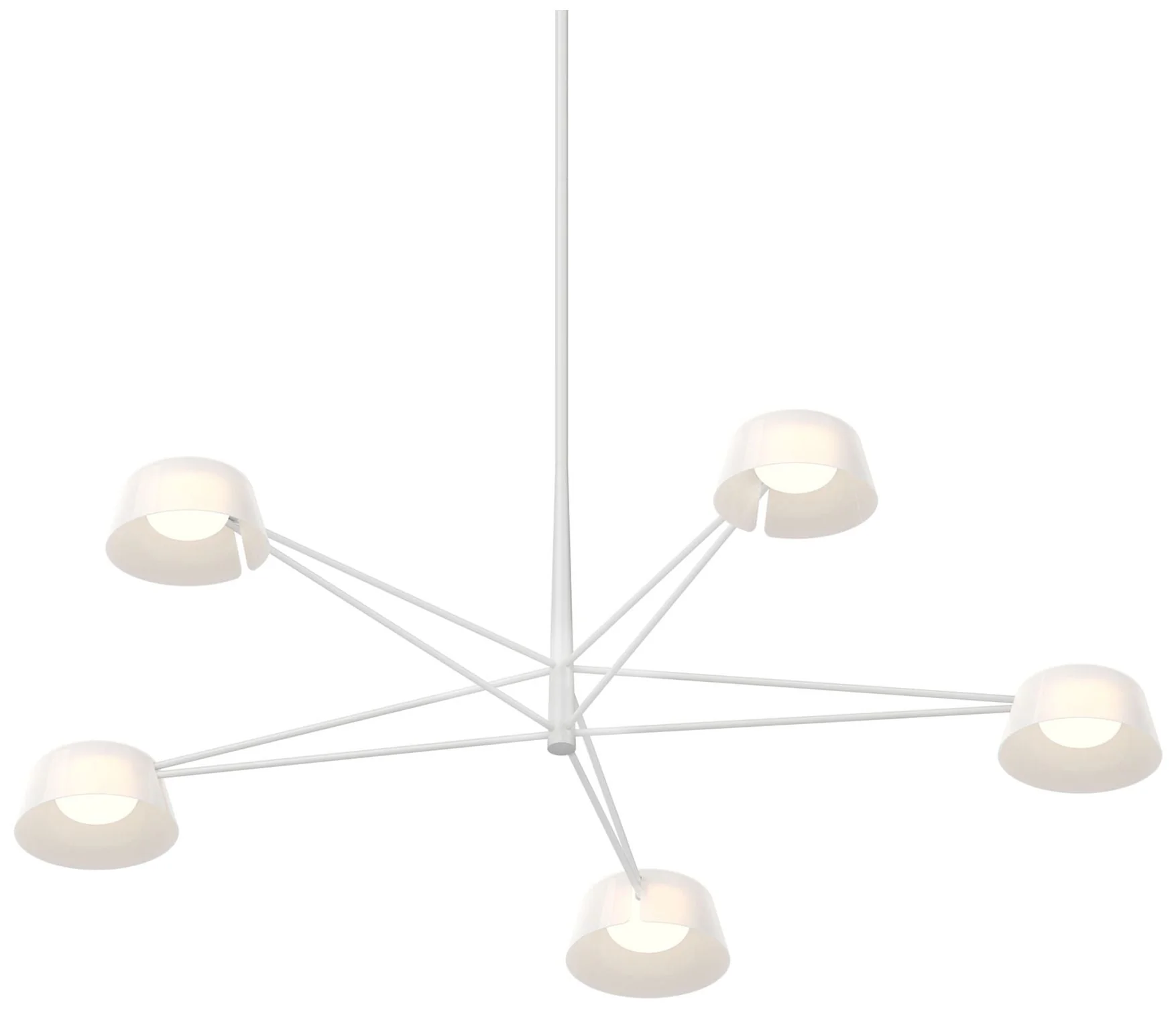 Ray 45.25"W 5-Light Warm Gray Frame Round Chandelier With Opal White S - Image 1