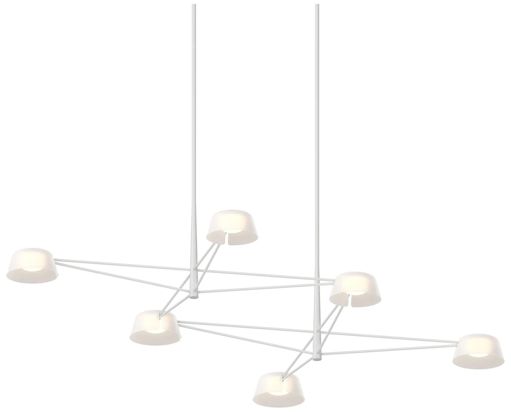 Ray 67.75"W 6-Light Warm Gray Rectangle Chandelier w/ Opal White Shade - Image 1