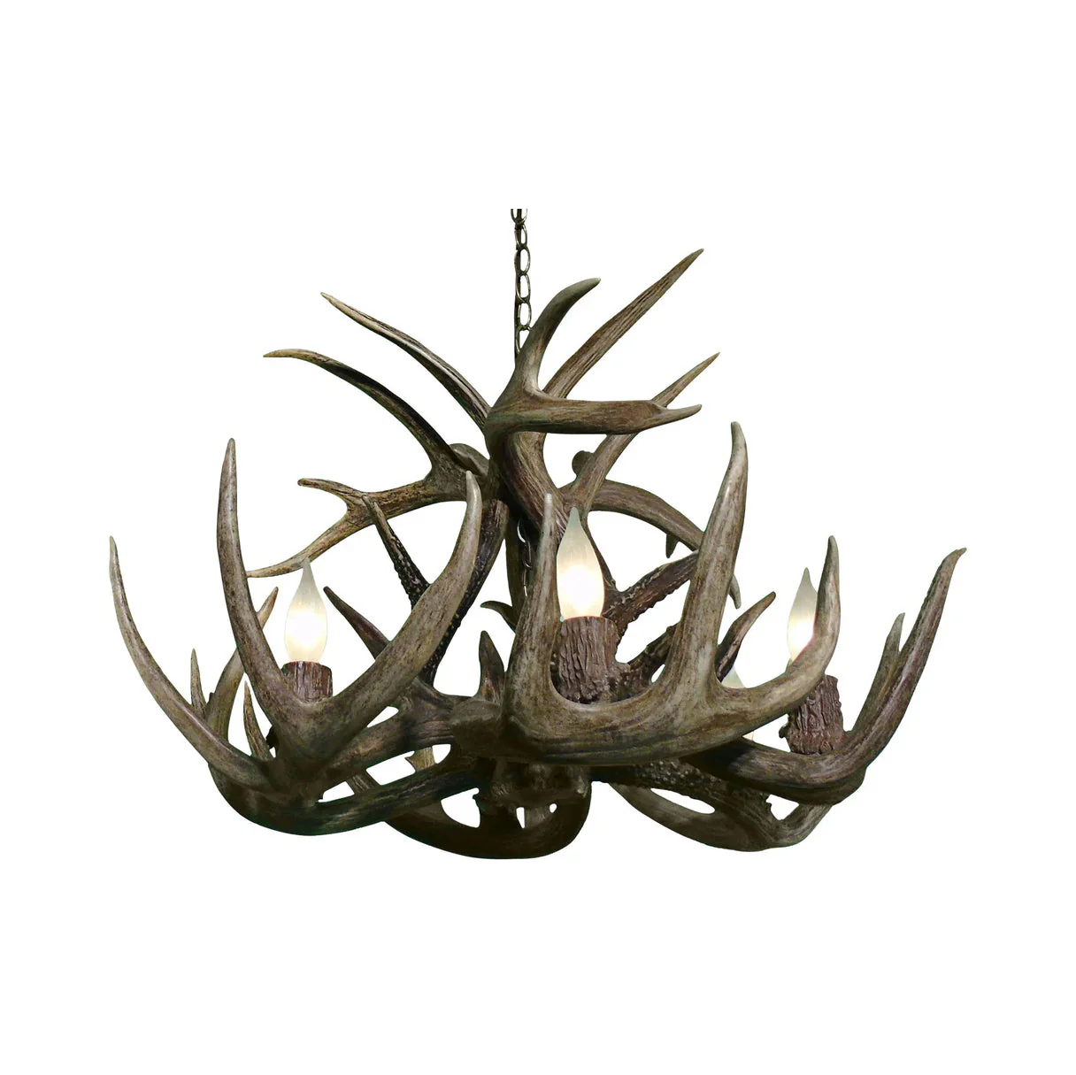 24" Wide Natural Brown 6-Light Chandelier - Image 1