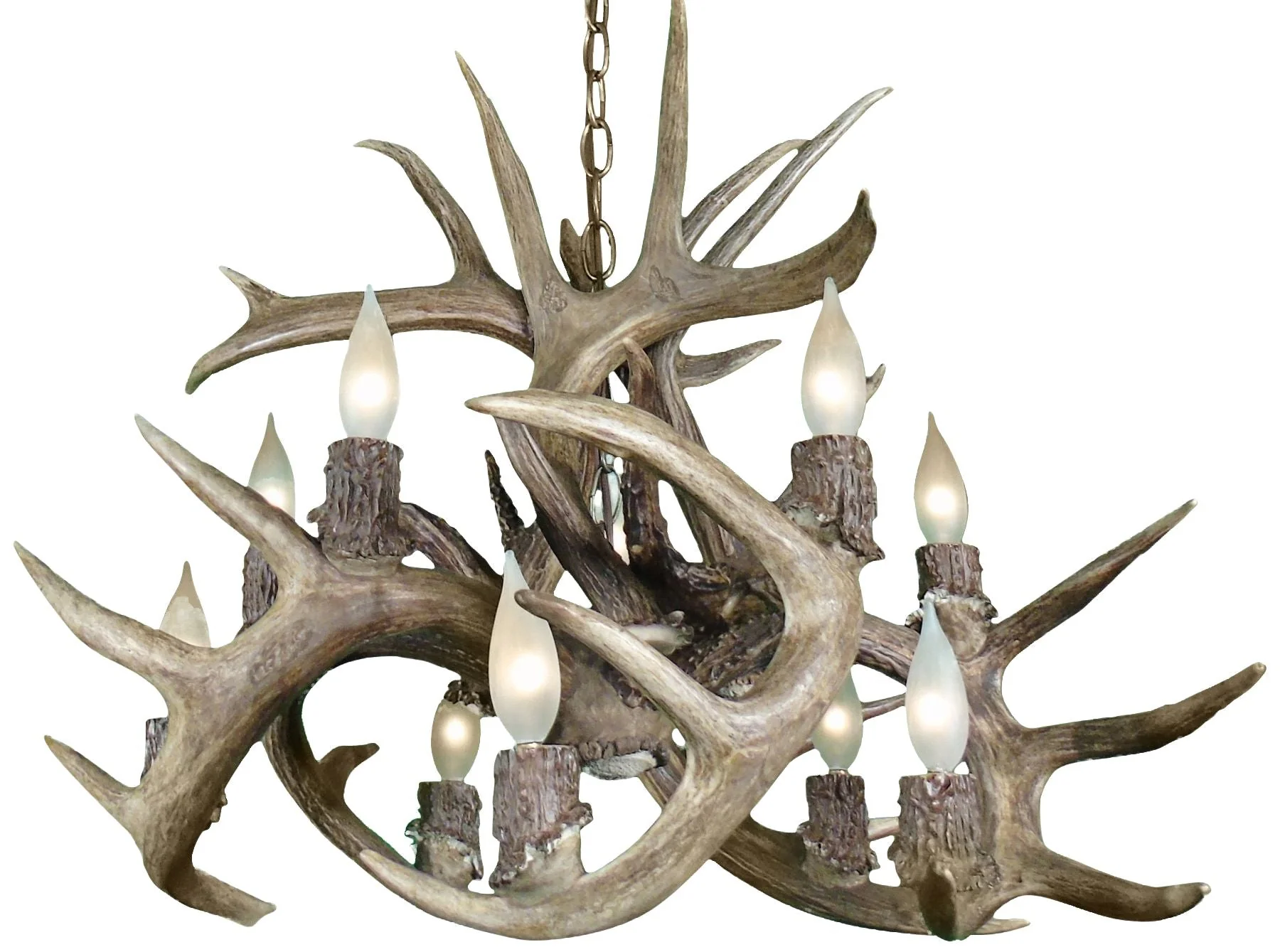 Real Antler 25" Wide Natural Brown 10-Light Chandelier - Image 1