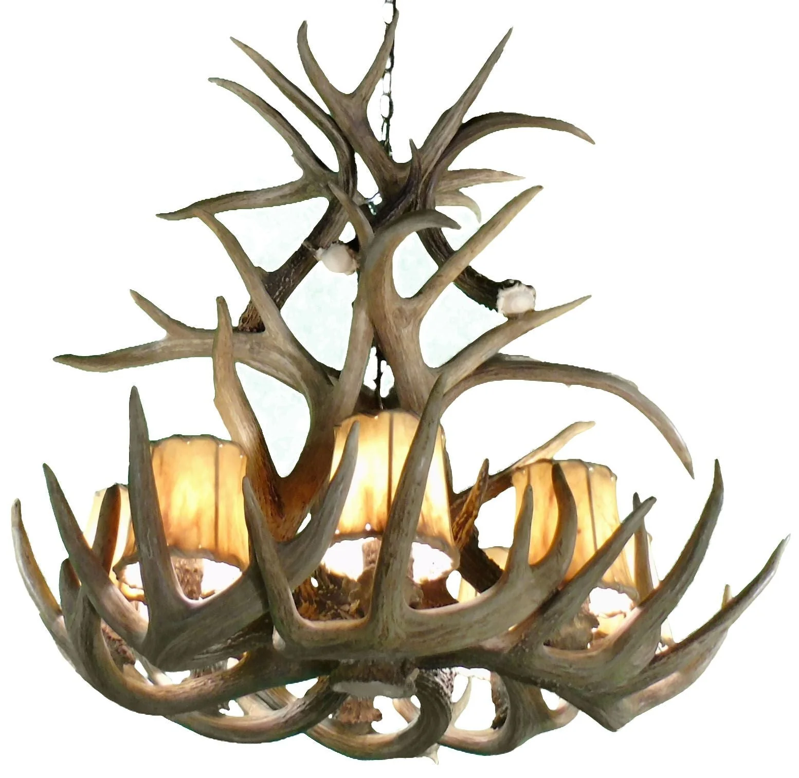 Real Antler 25" Wide Natural Brown 9-Light Chandelier - Image 2
