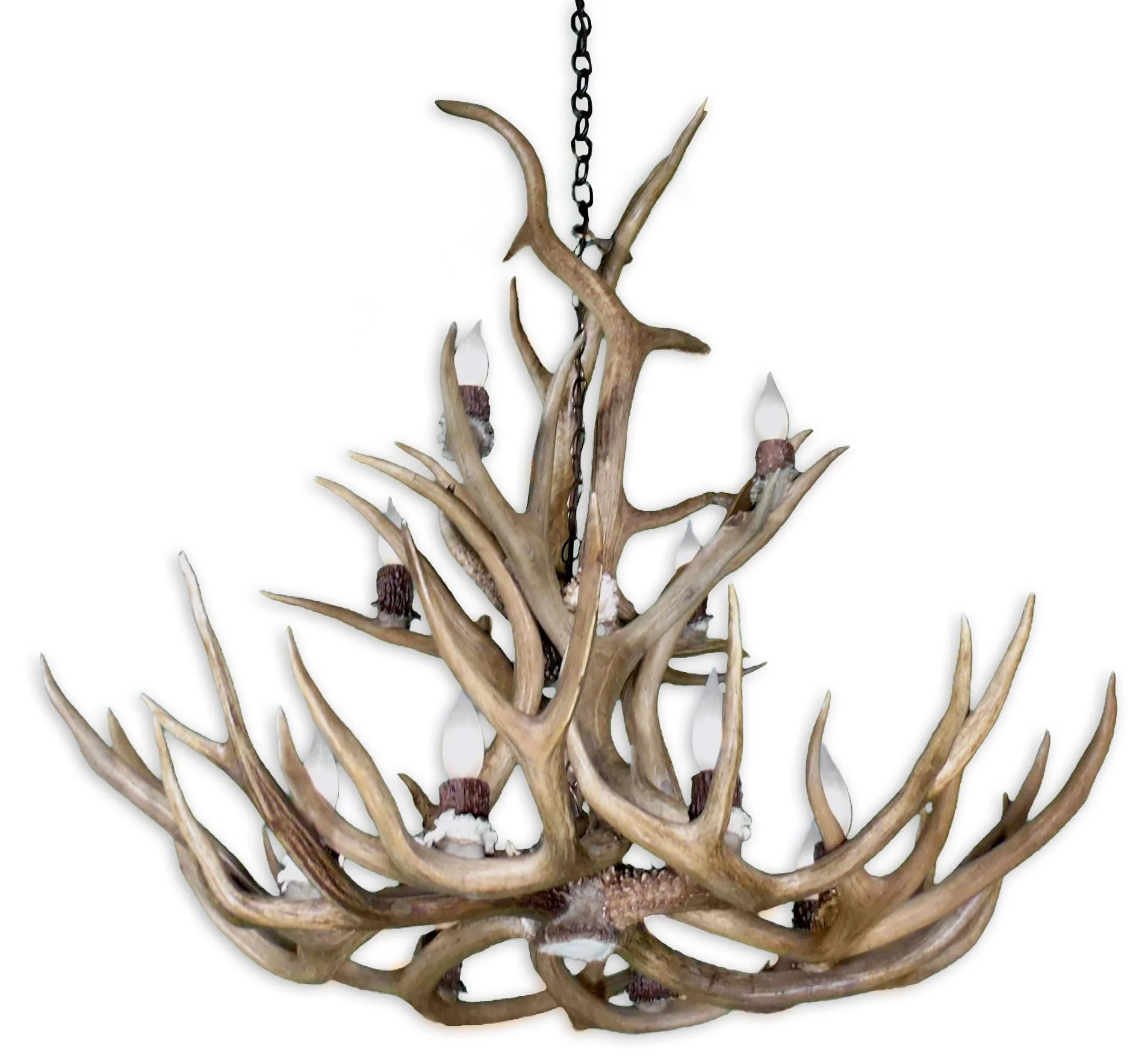 Real Antler 39" Wide Natural Brown 12-Light Chandelier - Image 2