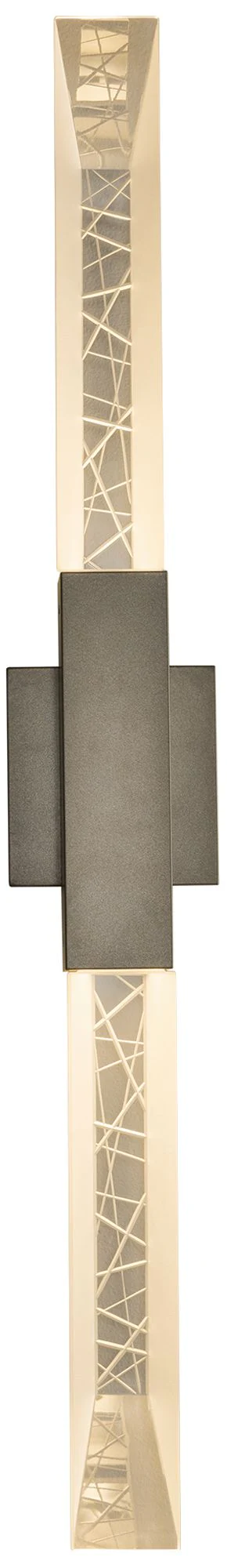 Refraction Large Outdoor Sconce - Smoke Finish - Clear Glass - Image 1