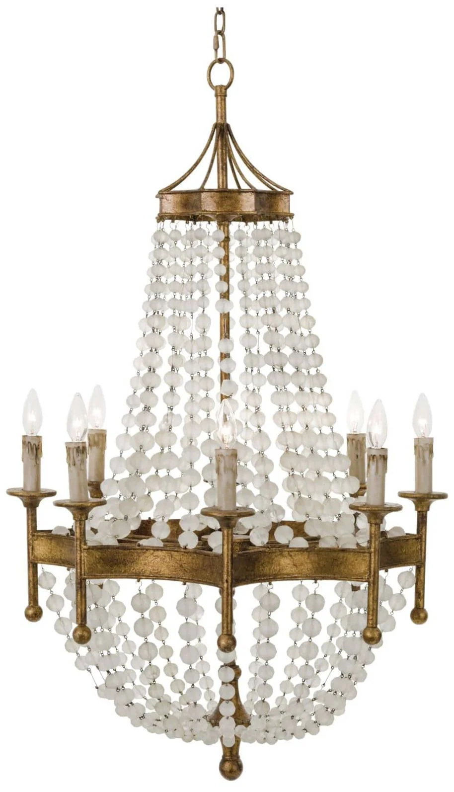Regina Andrew Frosted Crystal Bead Chandelier 50.25 Height - Image 1